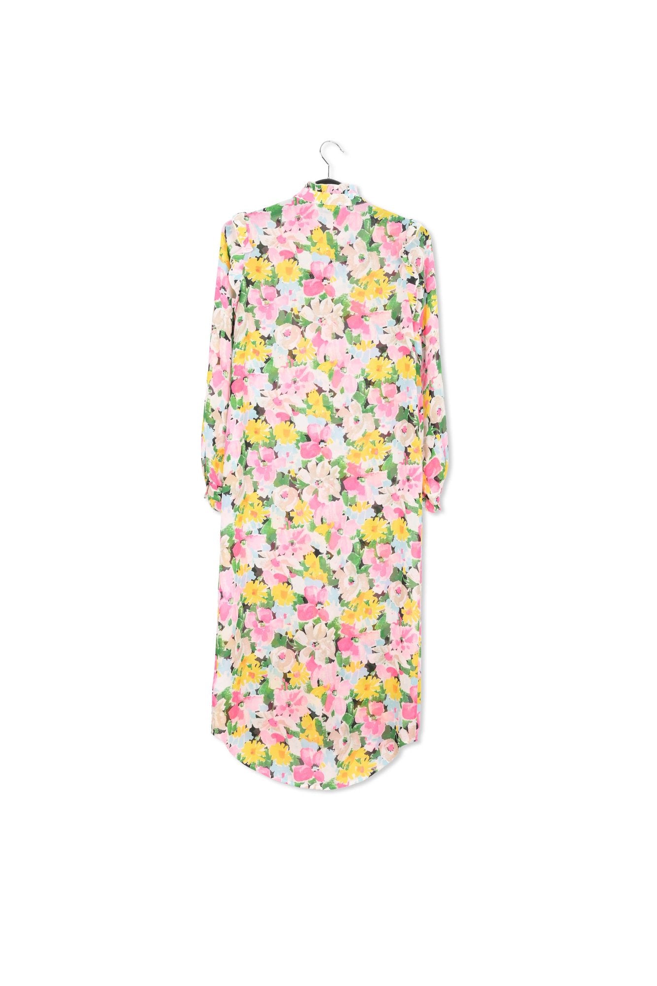 Robe chemise à fleurs multicolores avec ruches RE—SSENTIEL | Essentiel second hand