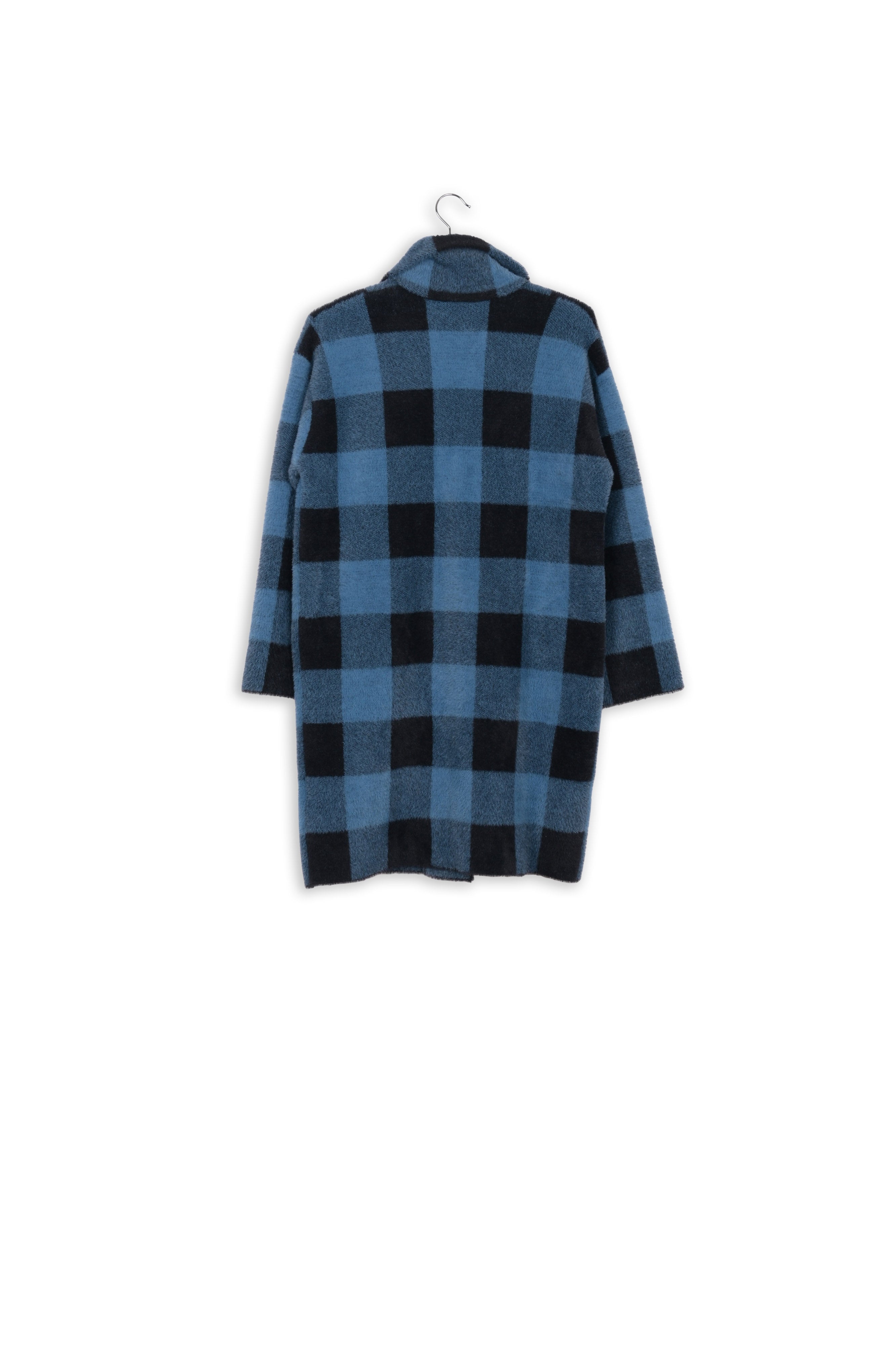 Manteau tricoté à carreaux noirs et marron RE—SSENTIEL | Essentiel second hand