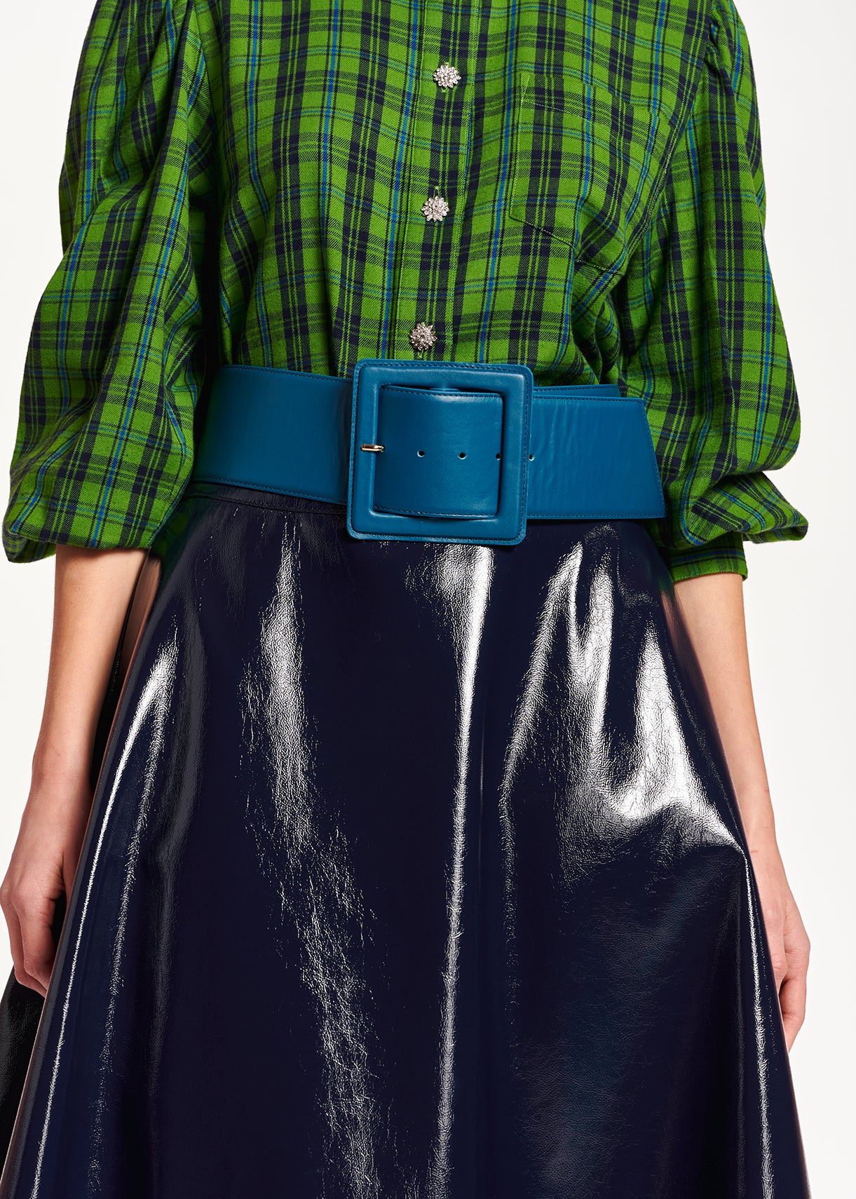 Blue leather waist belt RE—SSENTIEL | Essentiel second hand