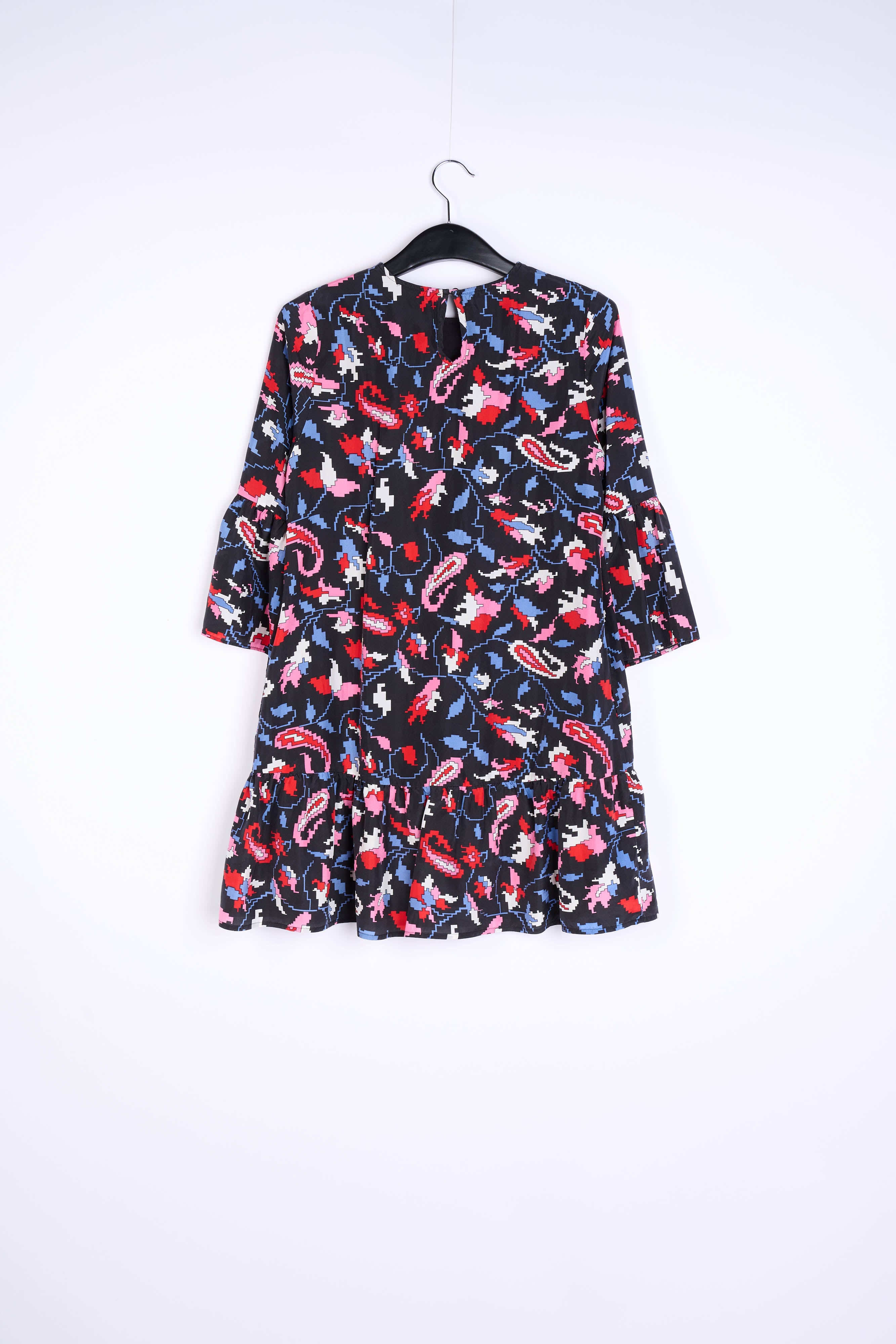 Brown silk dress with flower print RE—SSENTIEL | Essentiel second hand