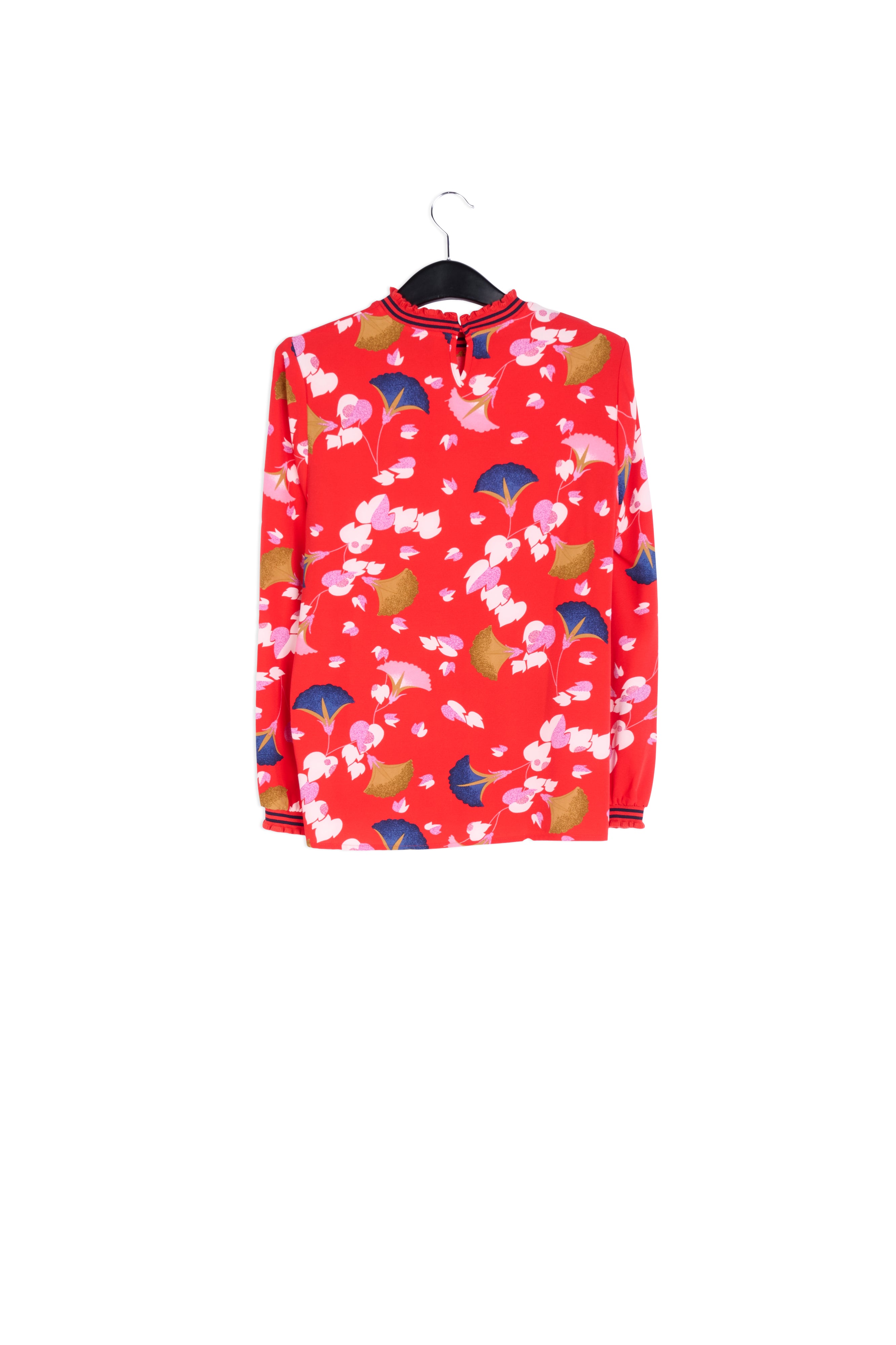 Red shirt with multicolored floral print RE—SSENTIEL | Essentiel second hand