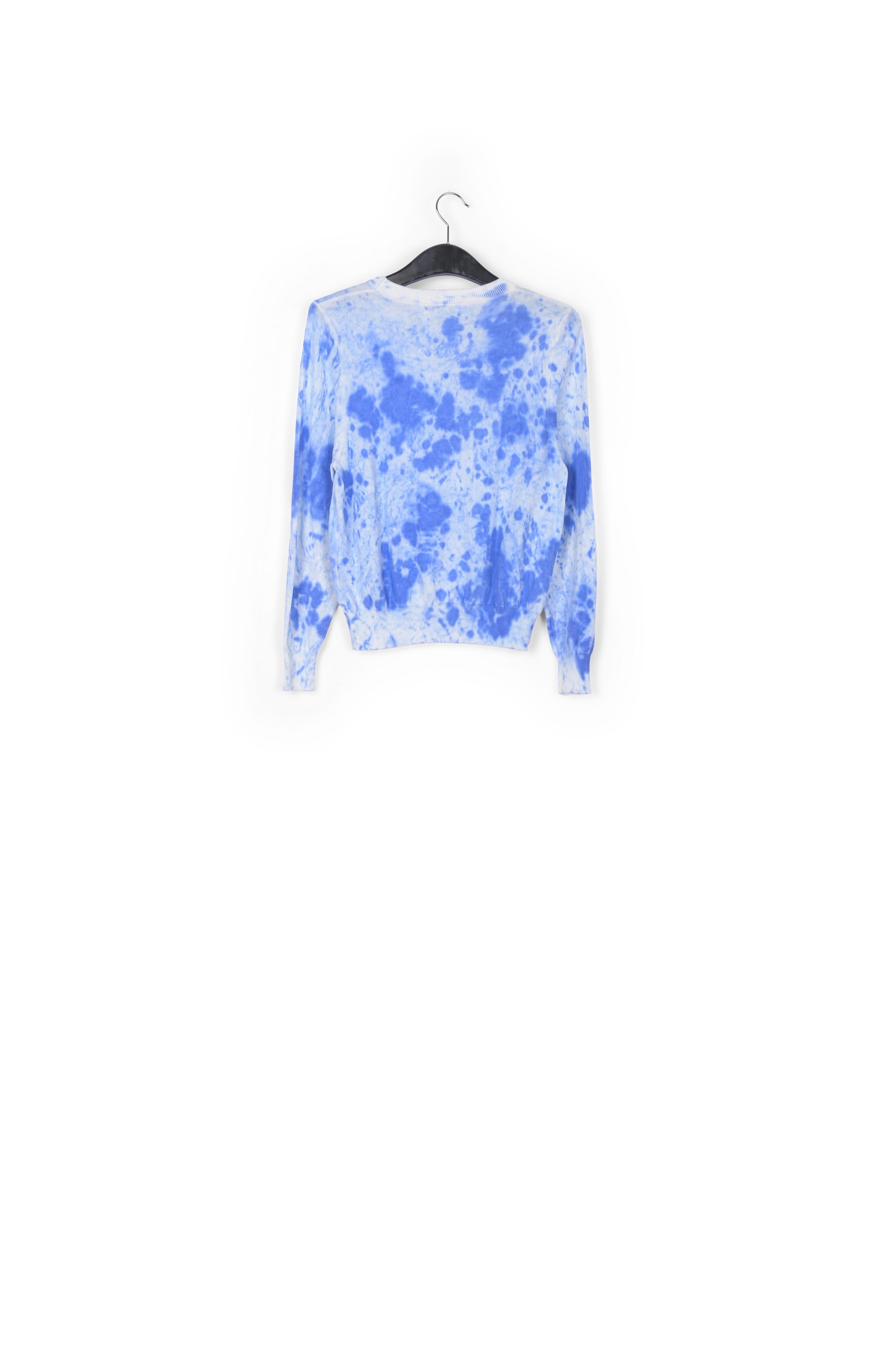 Blue and off-white tie-dyed organic cotton-blend sweater RE—SSENTIEL | Essentiel second hand