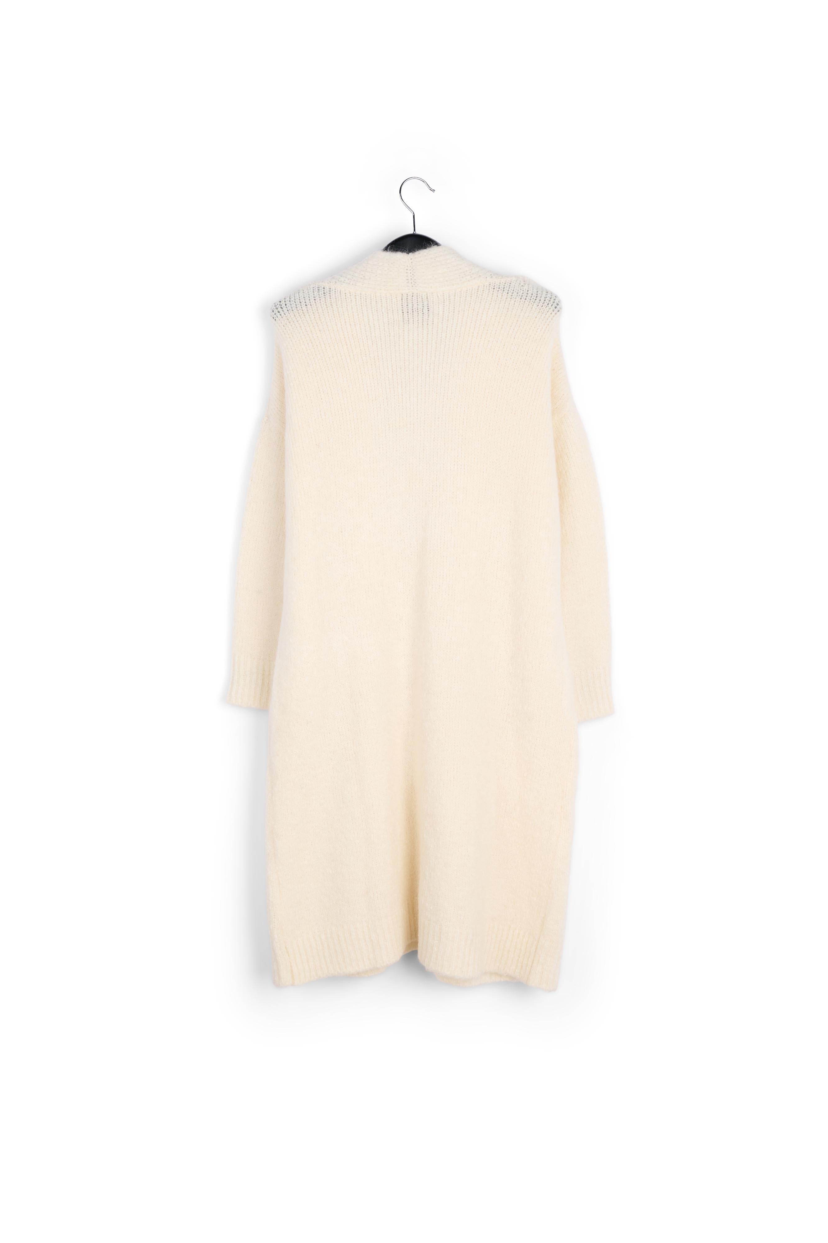 Off-white midi-length mohair-blend cardigan RE—SSENTIEL | Essentiel second hand