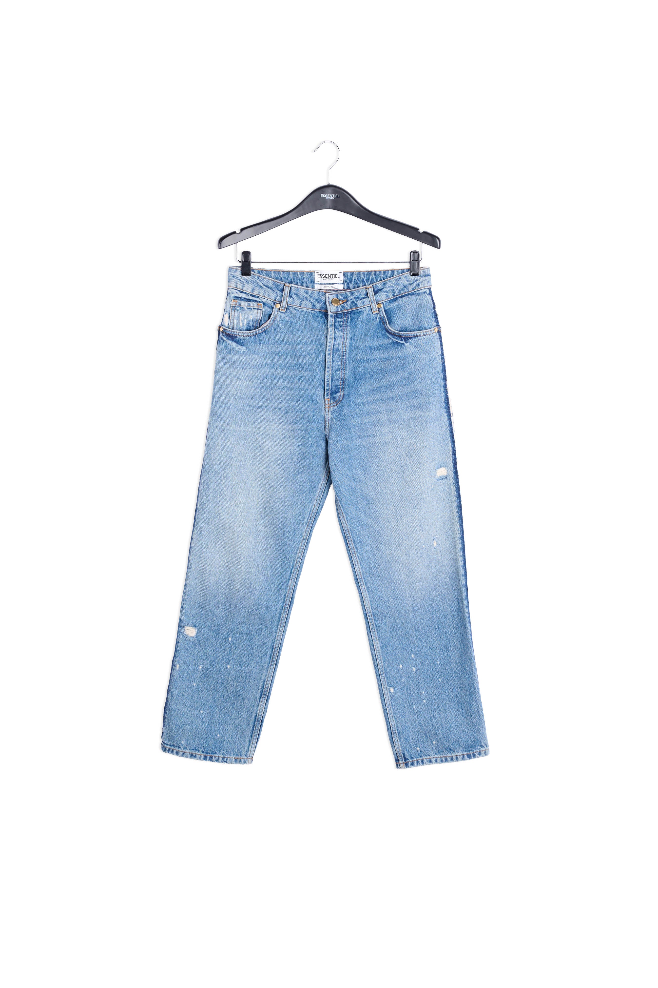Donkerblauwe afgewassen jeans met hoge taille RE—SSENTIEL | Essentiel second hand
