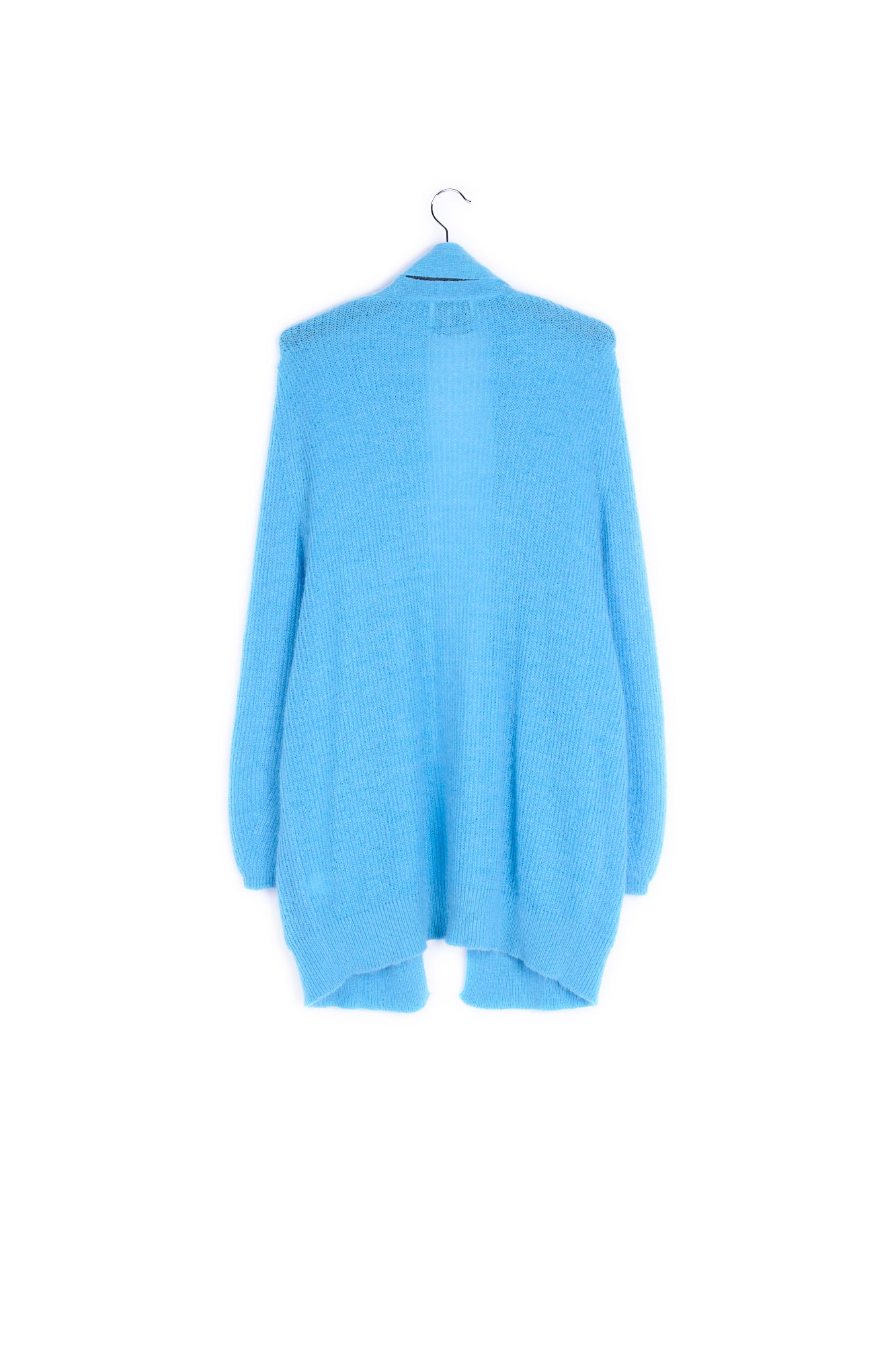 Light blue mohair blend cardigan with belt RE—SSENTIEL | Essentiel second hand