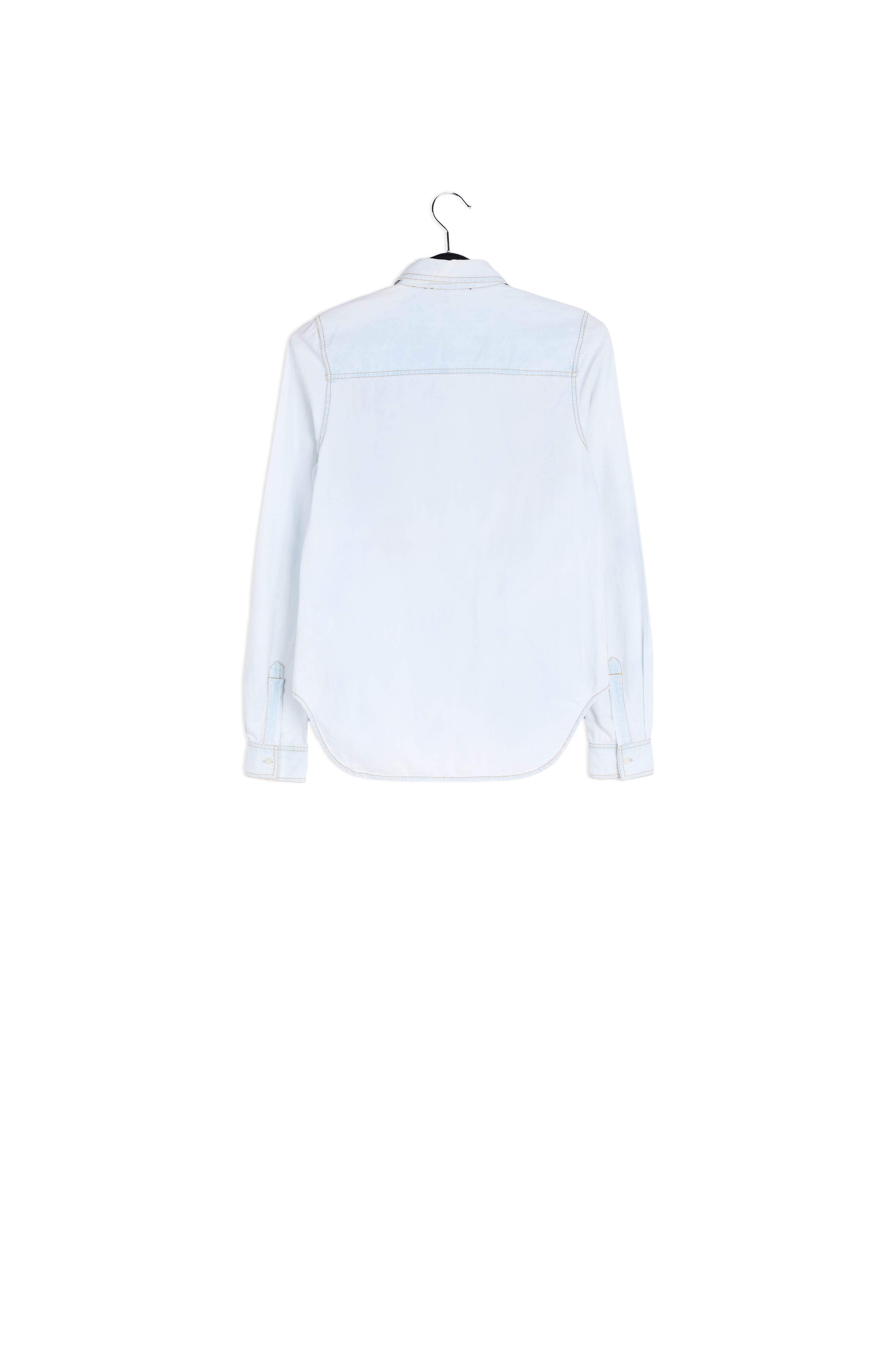 Light blue cotton embroidered shirt RE—SSENTIEL | Essentiel second hand