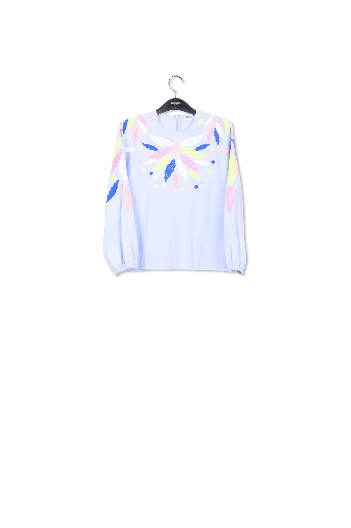 Top en coton bleu clair à broderies RE—SSENTIEL | Essentiel second hand