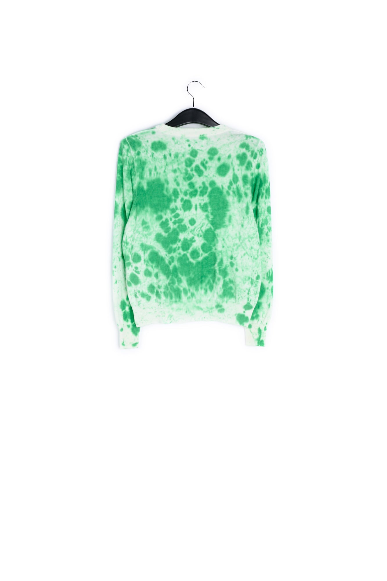 Green and off-white tie-dyed organic cotton-blend sweater RE—SSENTIEL | Essentiel second hand