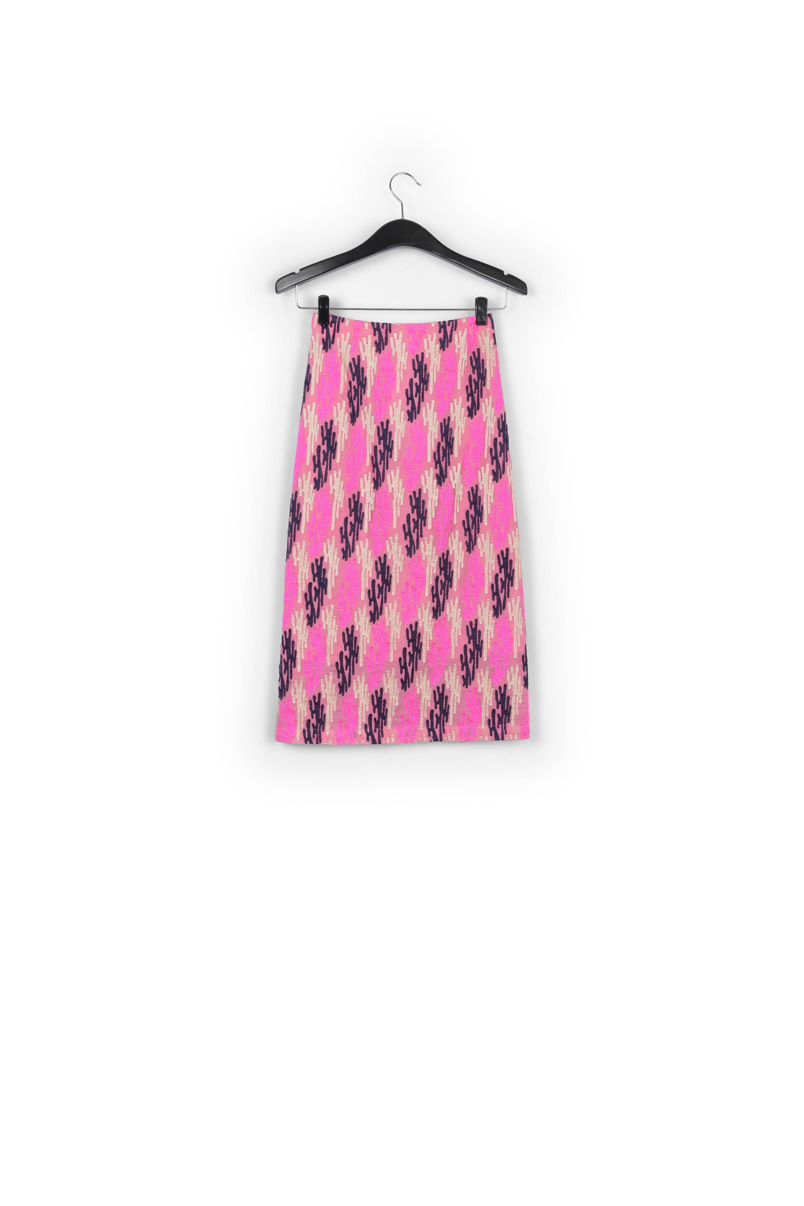 Pink sequin-embroidered A-line skirt RE—SSENTIEL | Essentiel second hand