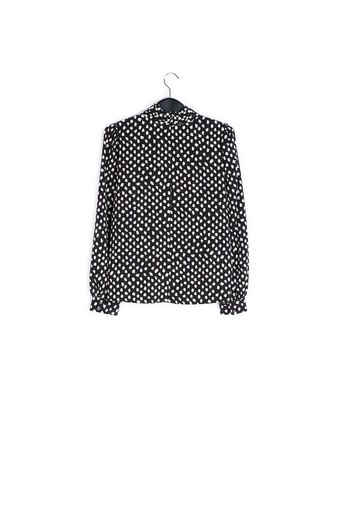 Black polka dot turtleneck top RE—SSENTIEL | Essentiel second hand