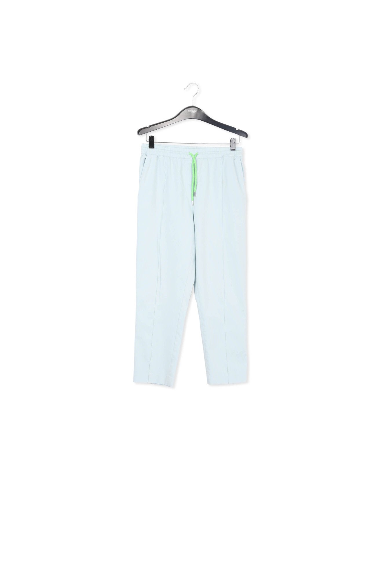 Light blue plaid cotton-blend pants RE—SSENTIEL | Essentiel second hand