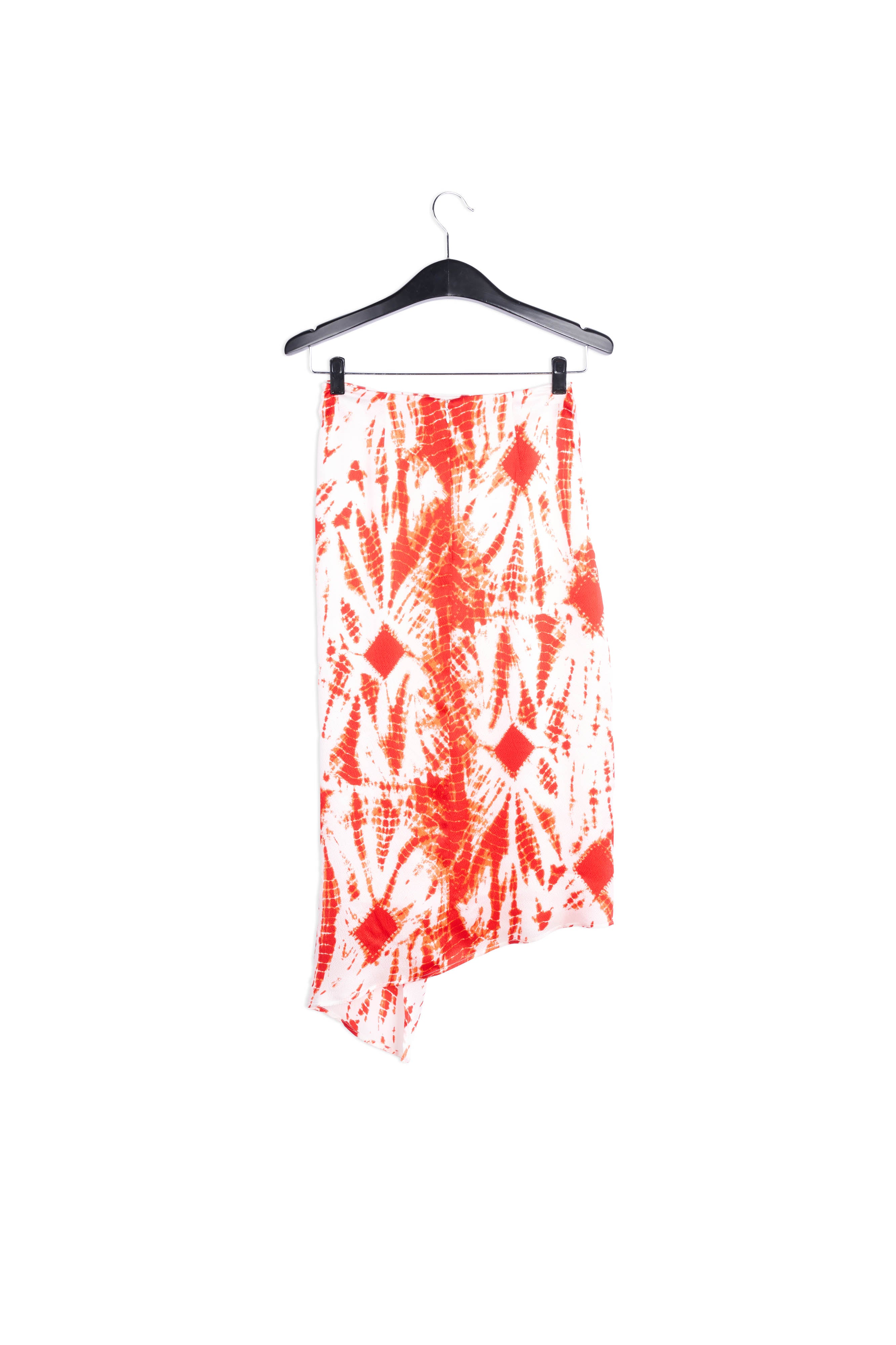 Jupe midi en soie tie-dye blanc cassé et vert RE—SSENTIEL | Essentiel second hand