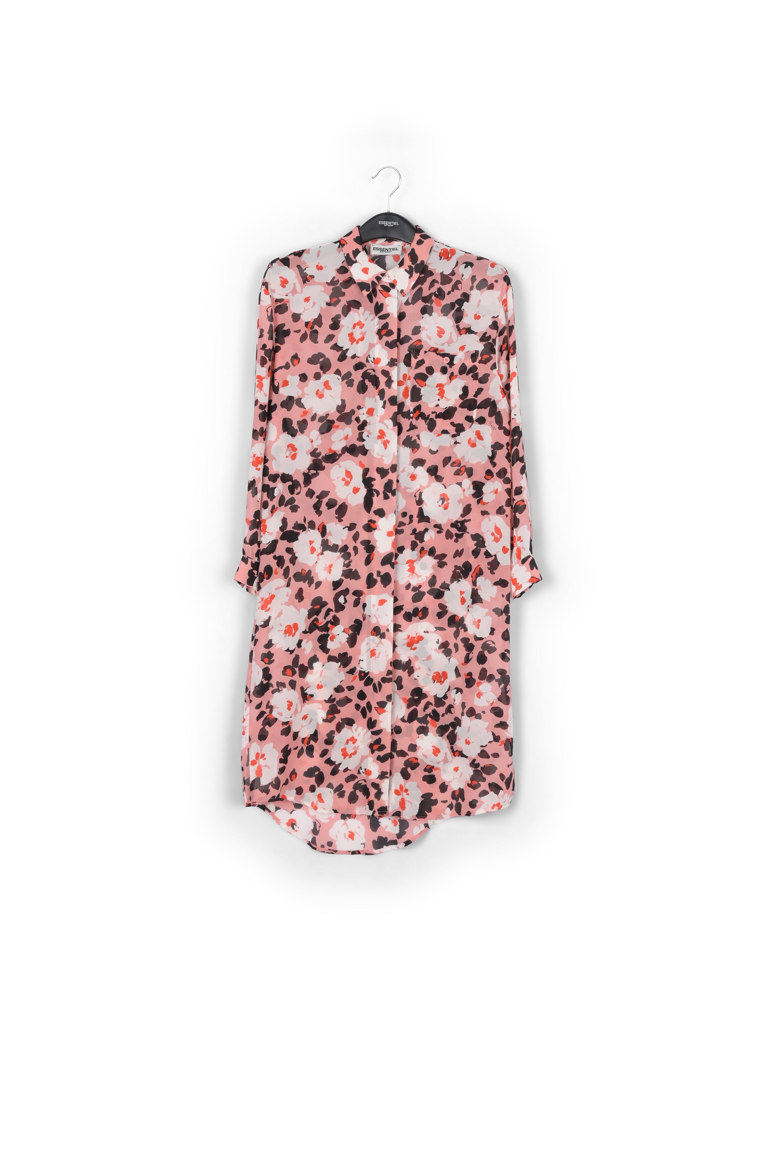 Pink floral-print shirt dress RE—SSENTIEL | Essentiel second hand