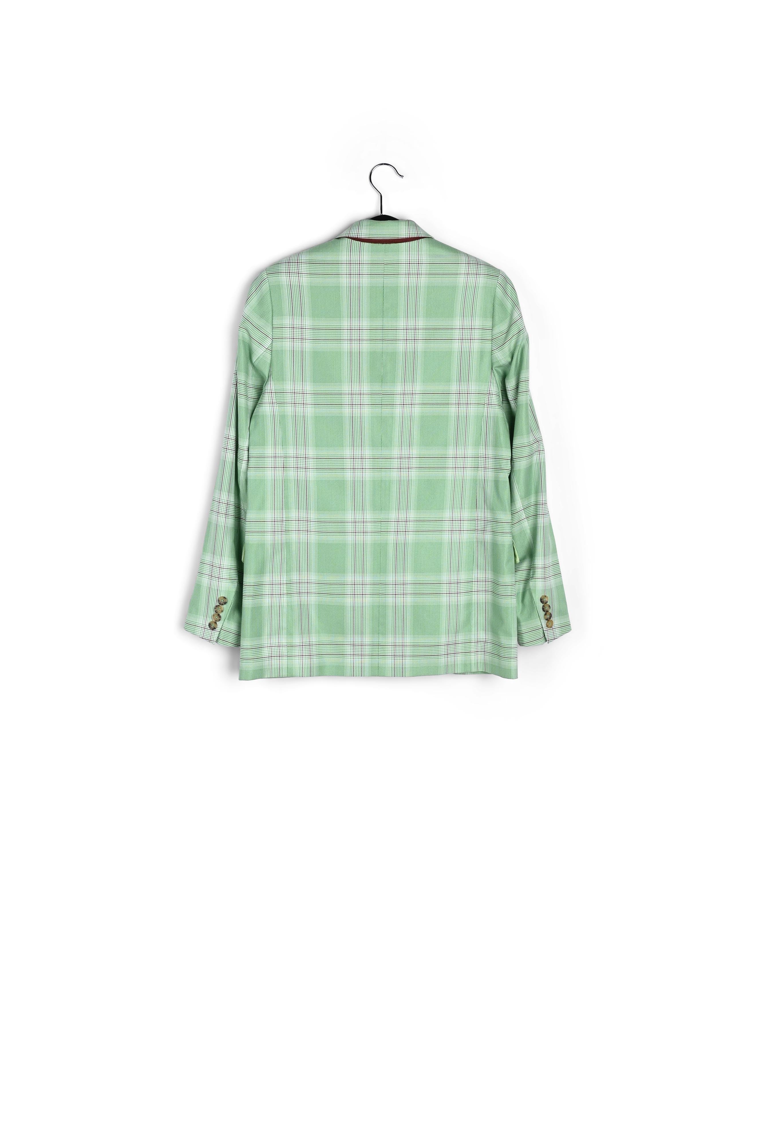 Veste croisée en tartan vert RE—SSENTIEL | Essentiel second hand