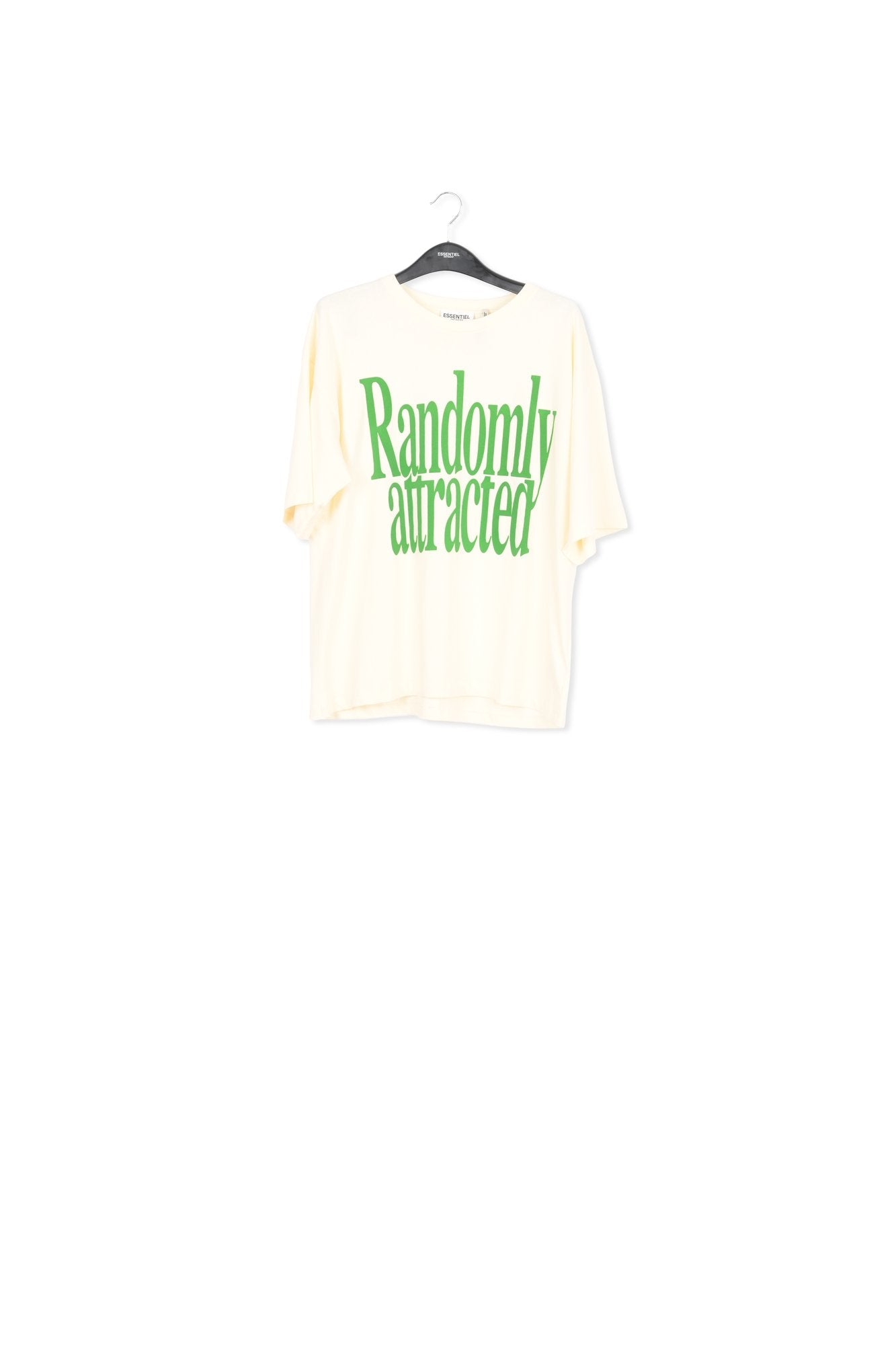 Off-white organic cotton T-shirt with text print RE—SSENTIEL | Essentiel second hand