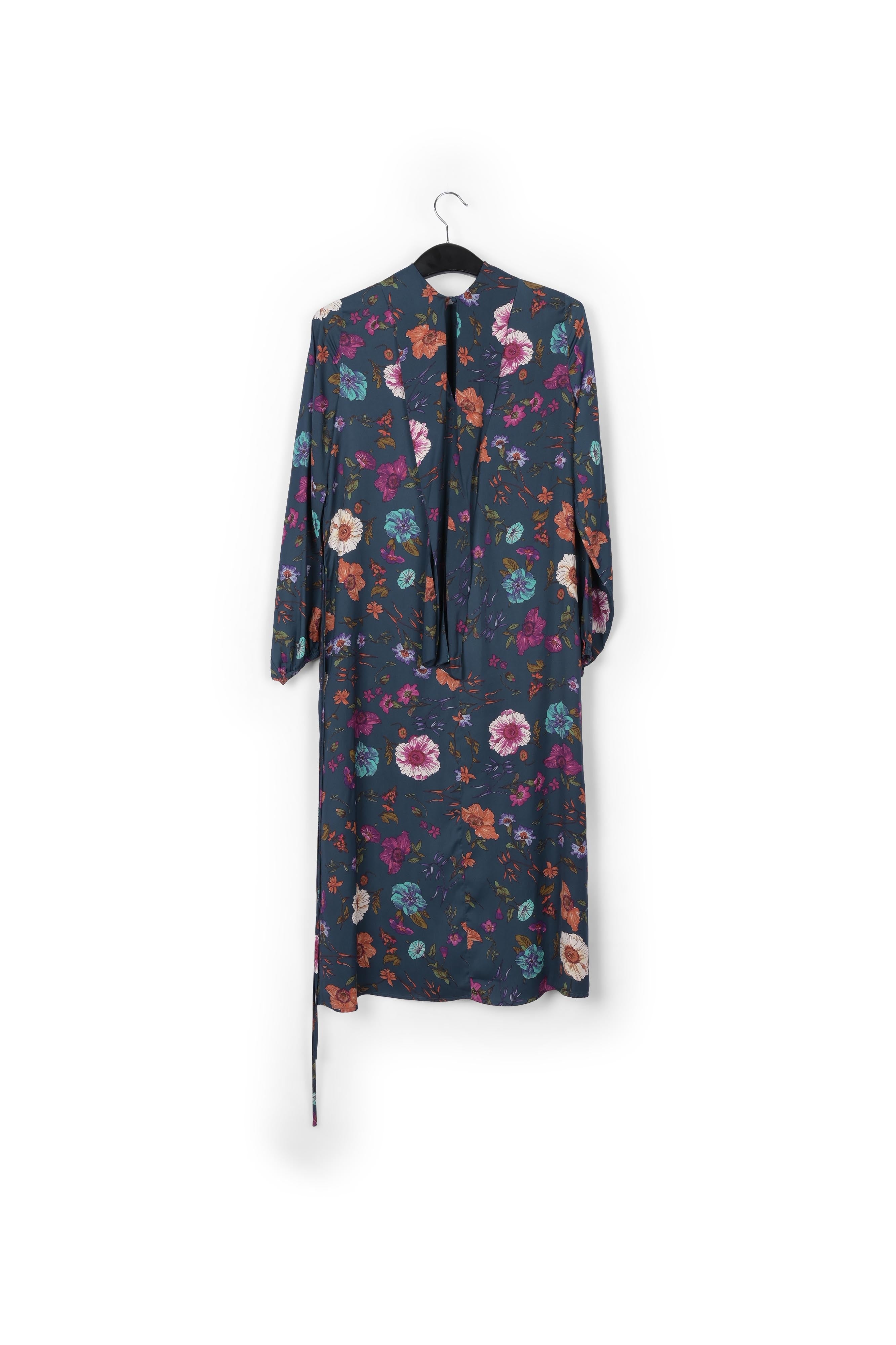 Robe mi-longue bleue avec imprimé jacinthes RE—SSENTIEL | Essentiel second hand