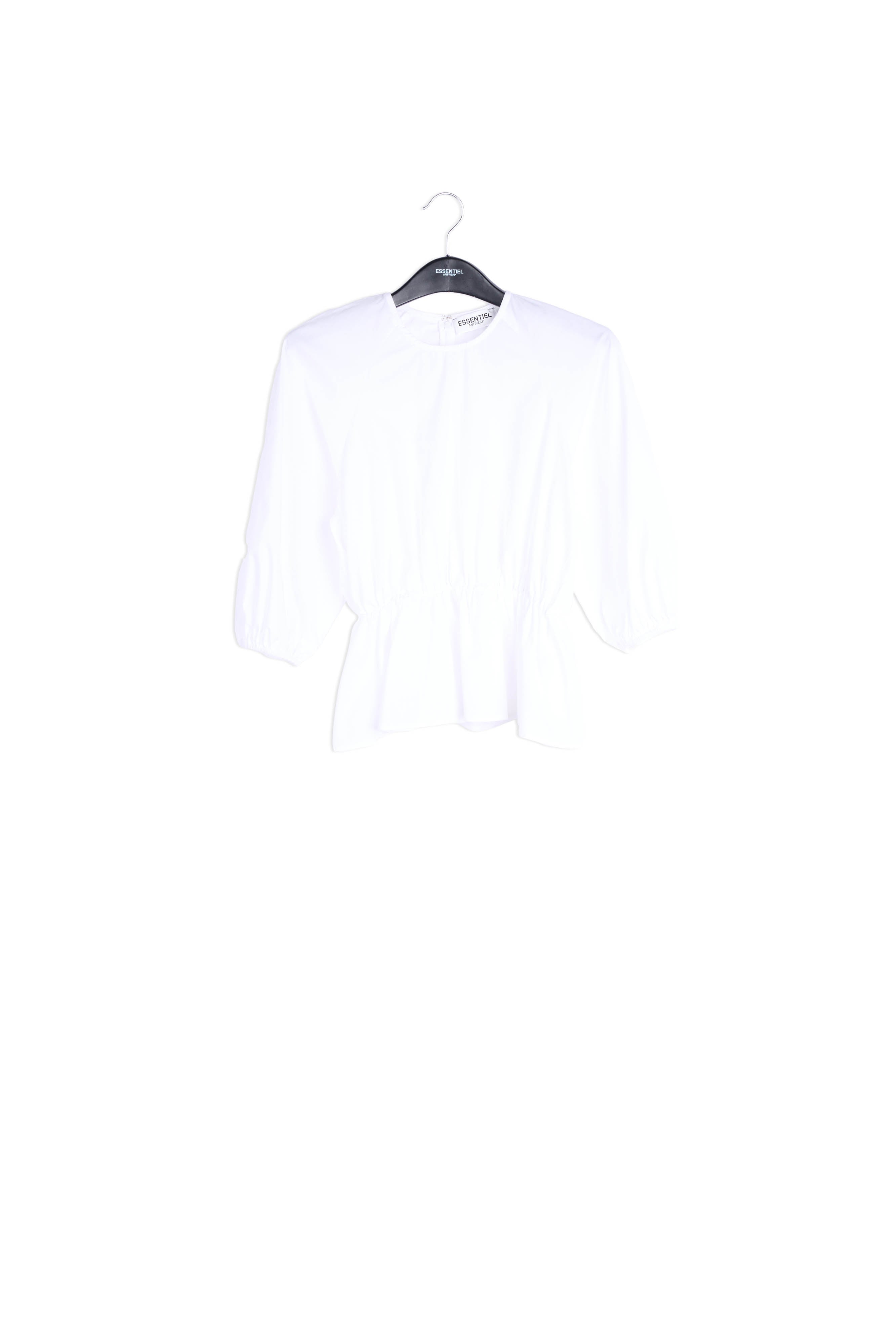 Witte peplumtop van popeline met bloemen RE—SSENTIEL | Essentiel second hand