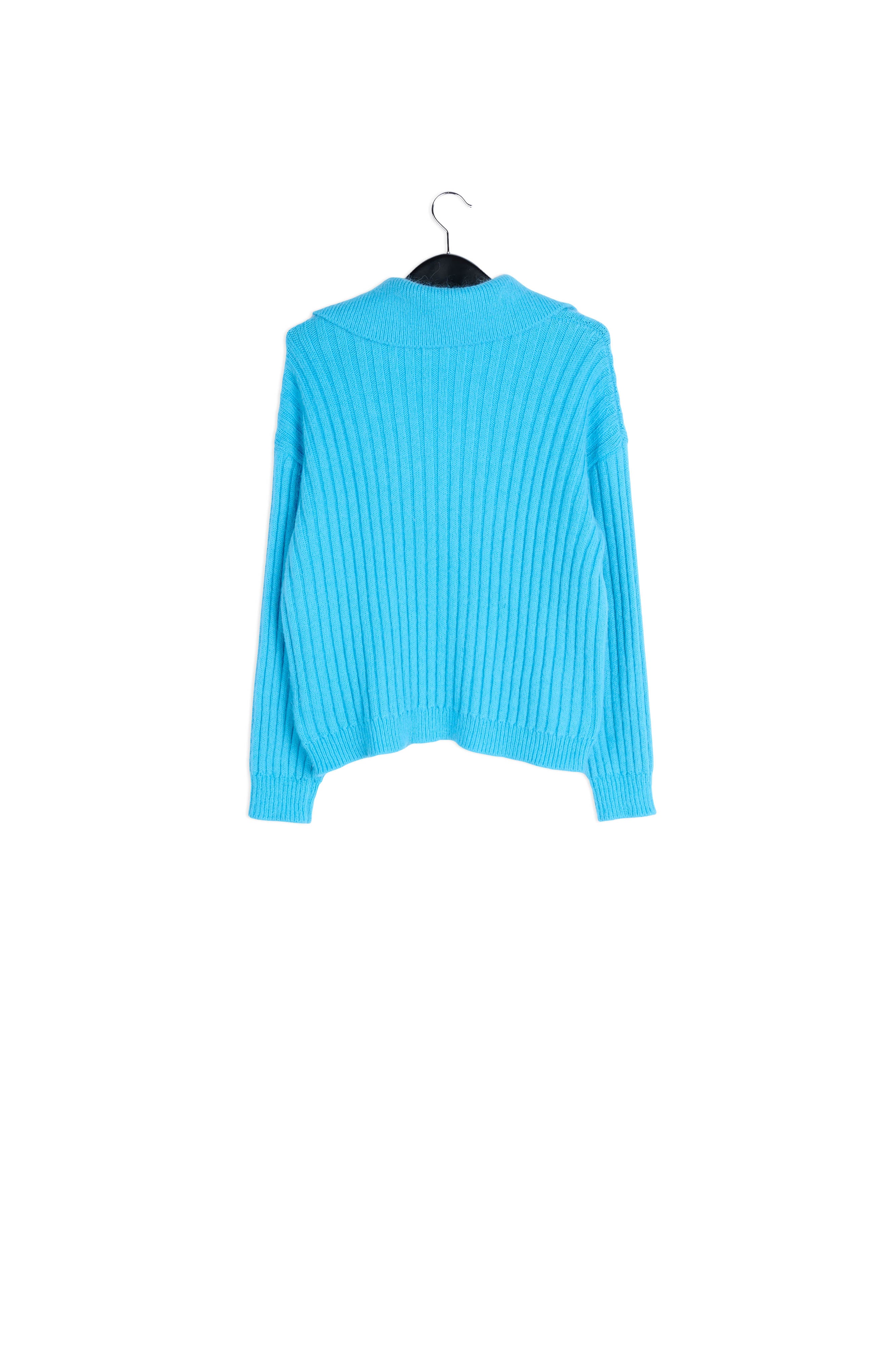 Pull en côtes bleu à encolure v RE—SSENTIEL | Essentiel second hand