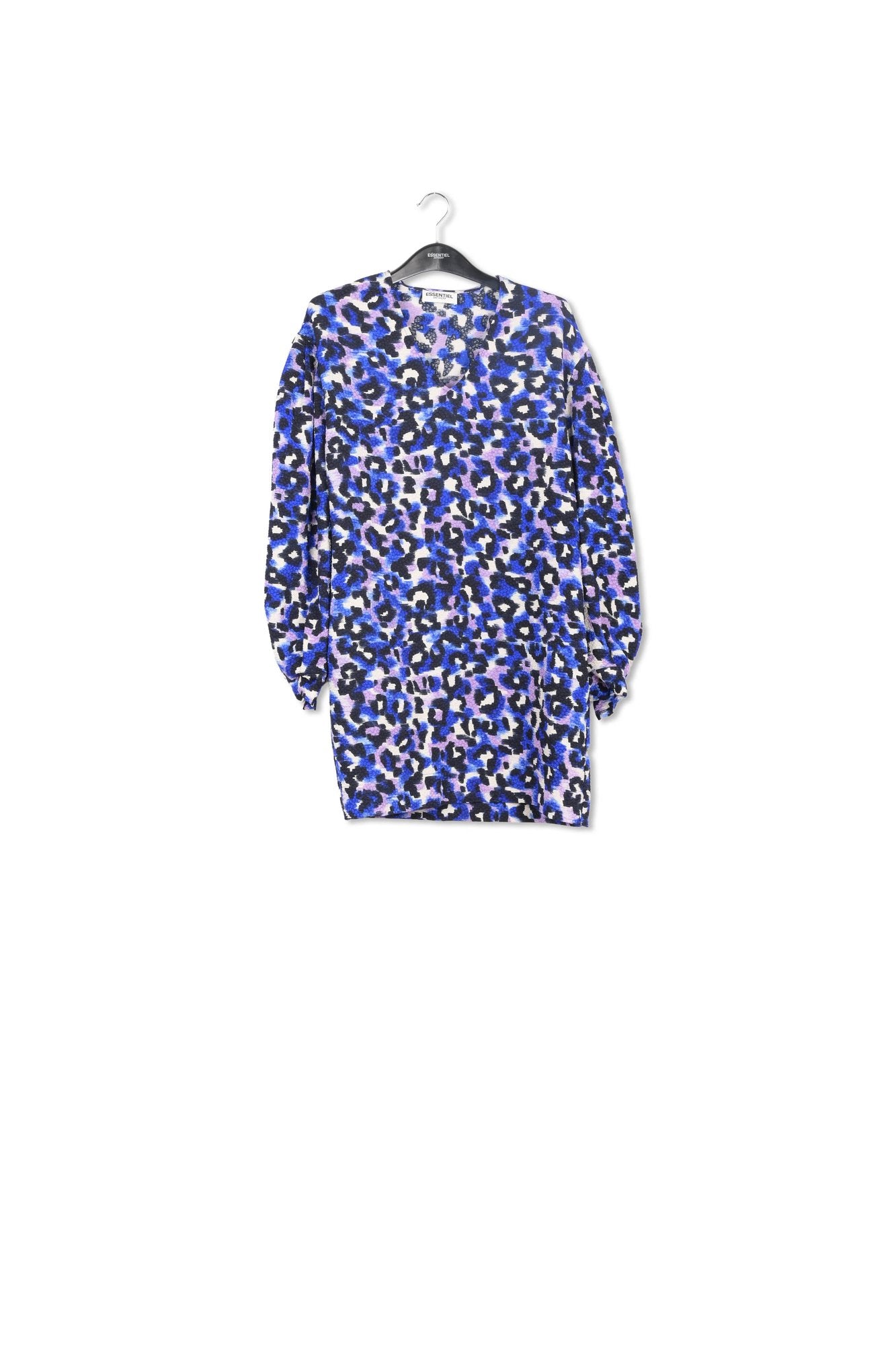 Blue and lilac leopard print mini dress RE—SSENTIEL | Essentiel second hand