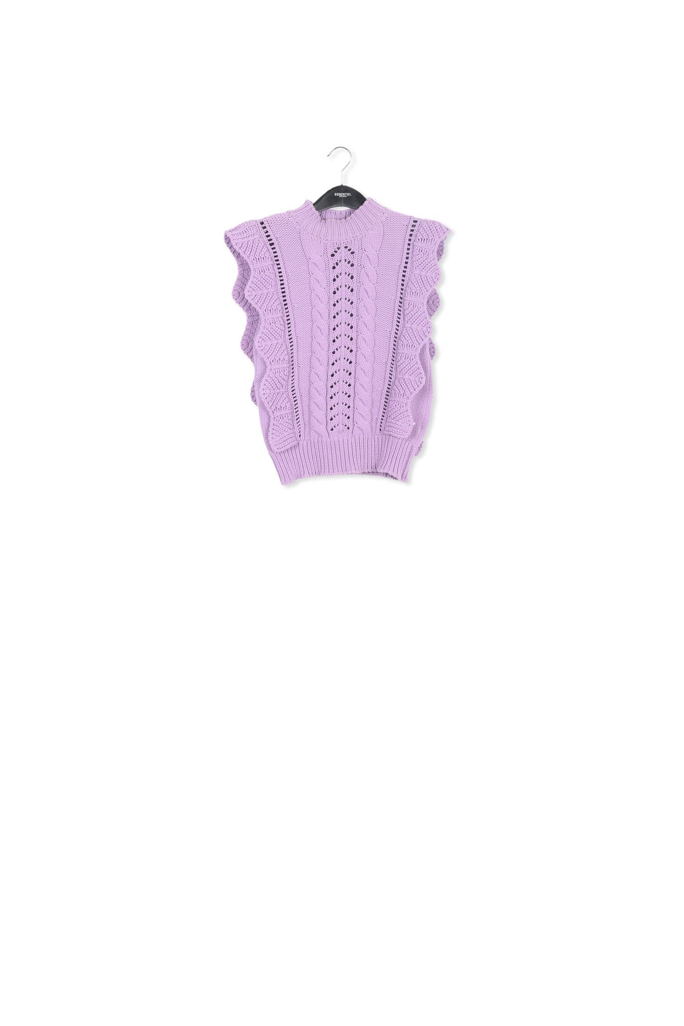 Pull sans manches lilas à  volants RE—SSENTIEL | Essentiel second hand
