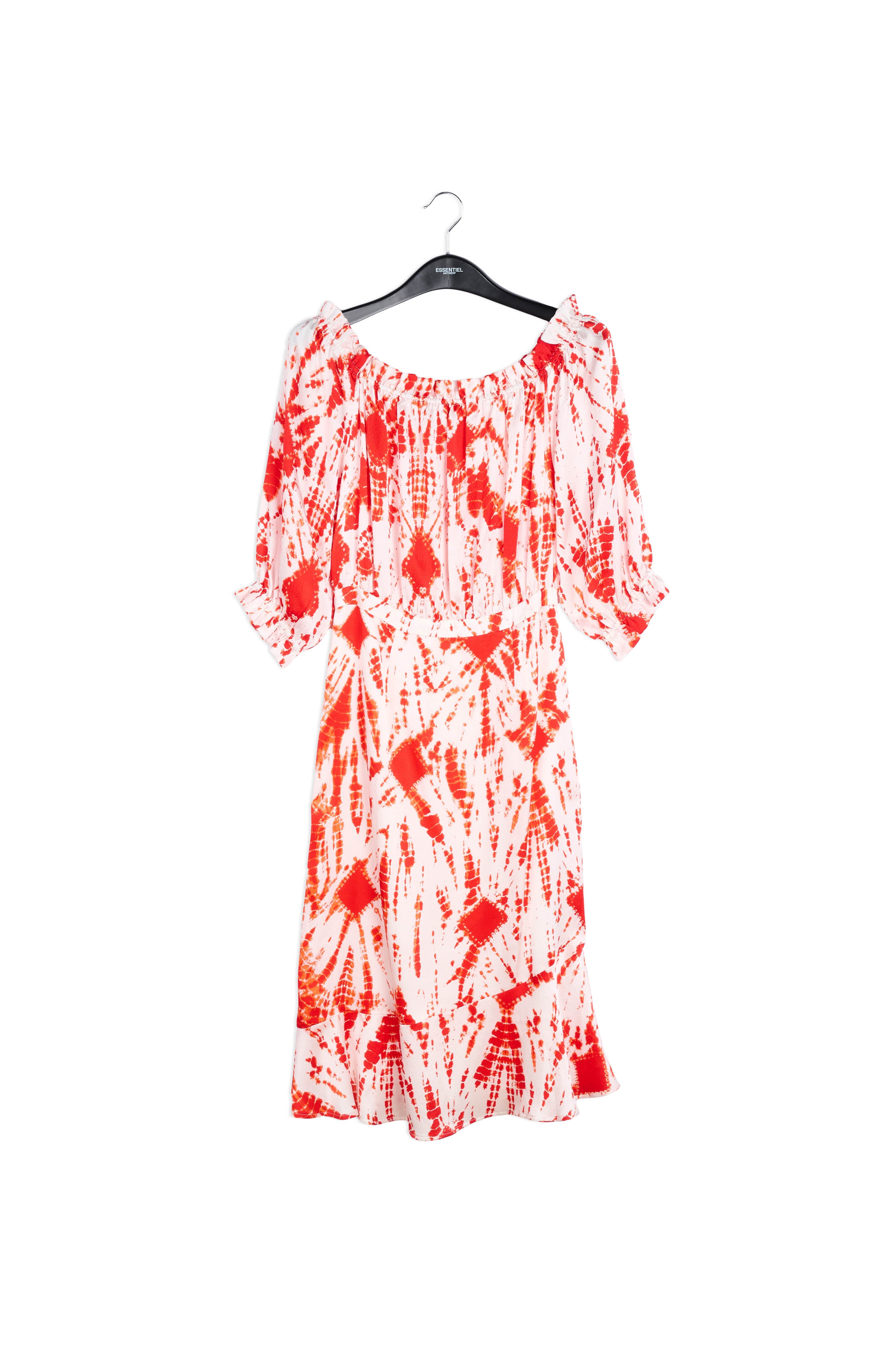 Robe en soie tie-dye blanc cassé et vert RE—SSENTIEL | Essentiel second hand