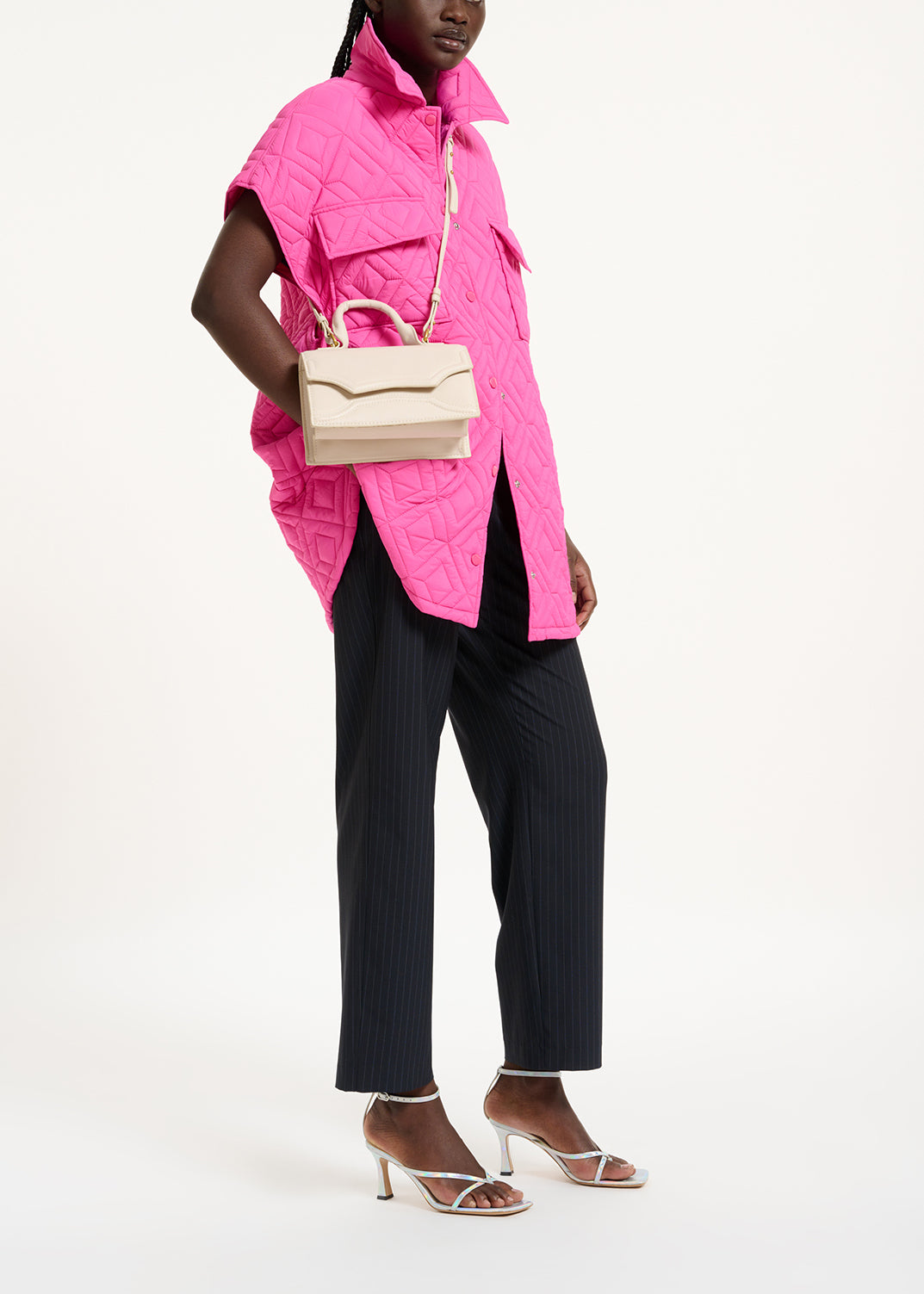 Fuchsia quilted vest RE—SSENTIEL | Essentiel second hand