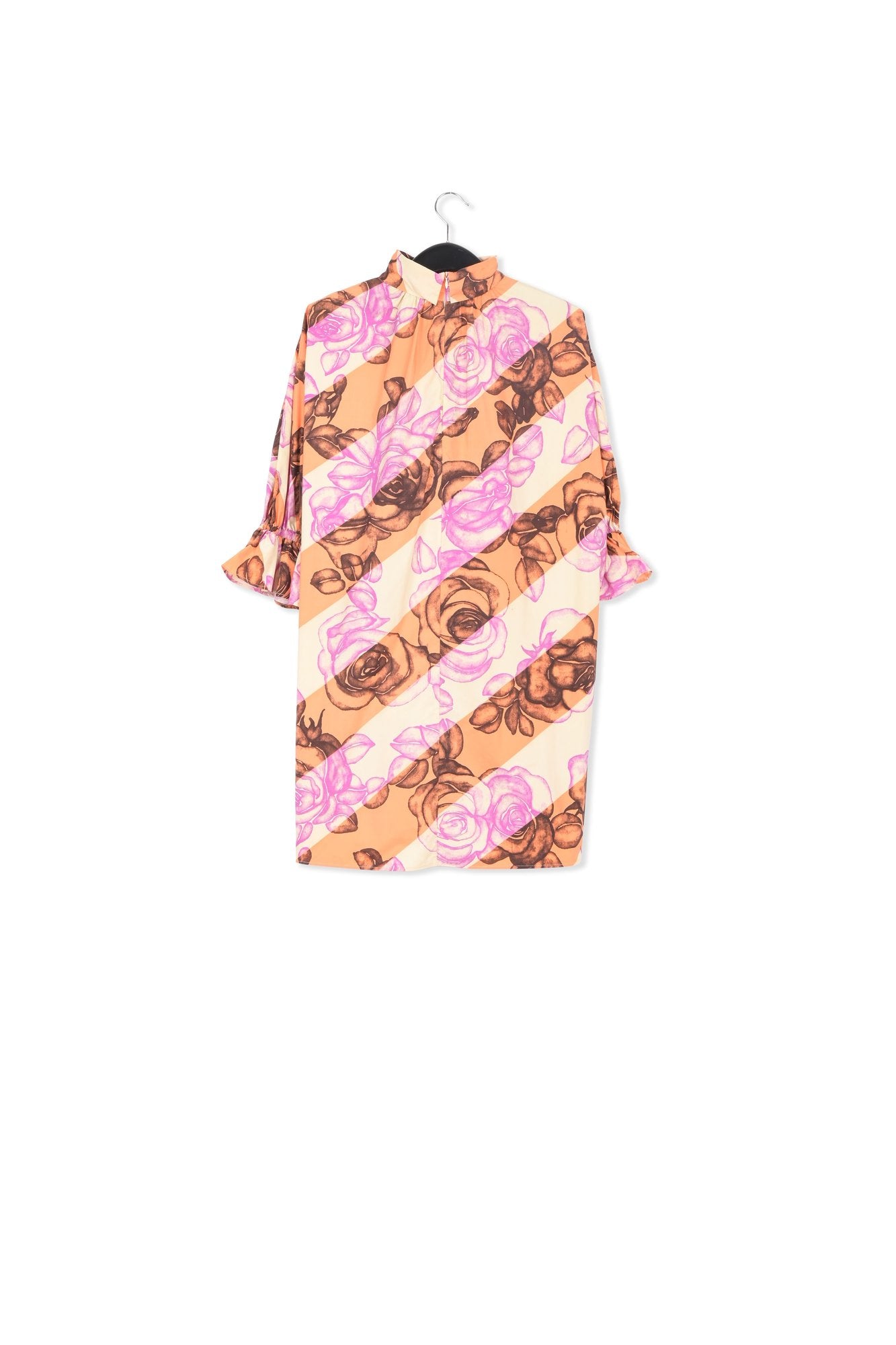 Light yellow, orange and purple mini dress with stand-up collar RE—SSENTIEL | Essentiel second hand