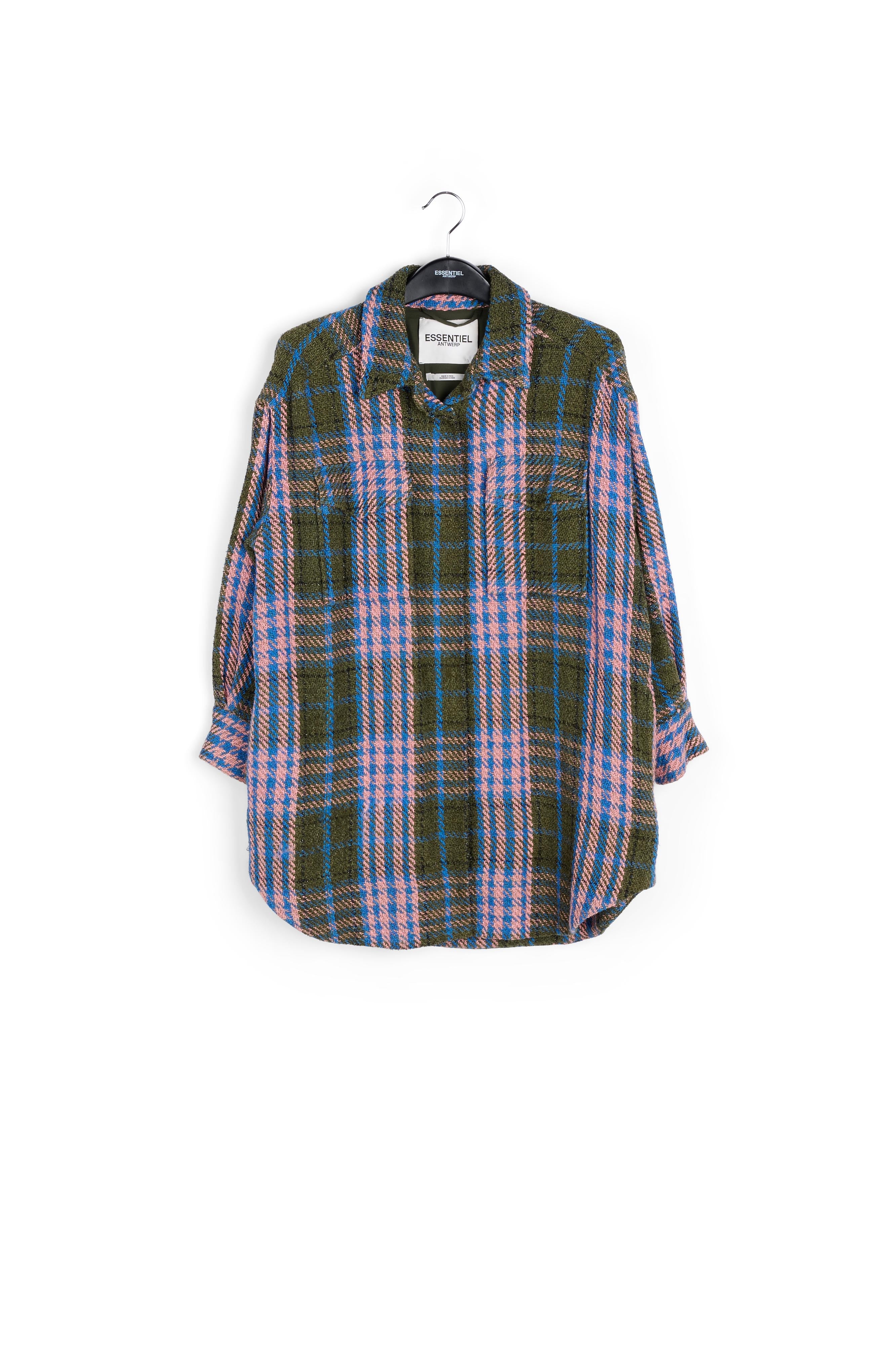 Kaki hemdjas met ruitjes RE—SSENTIEL | Essentiel second hand