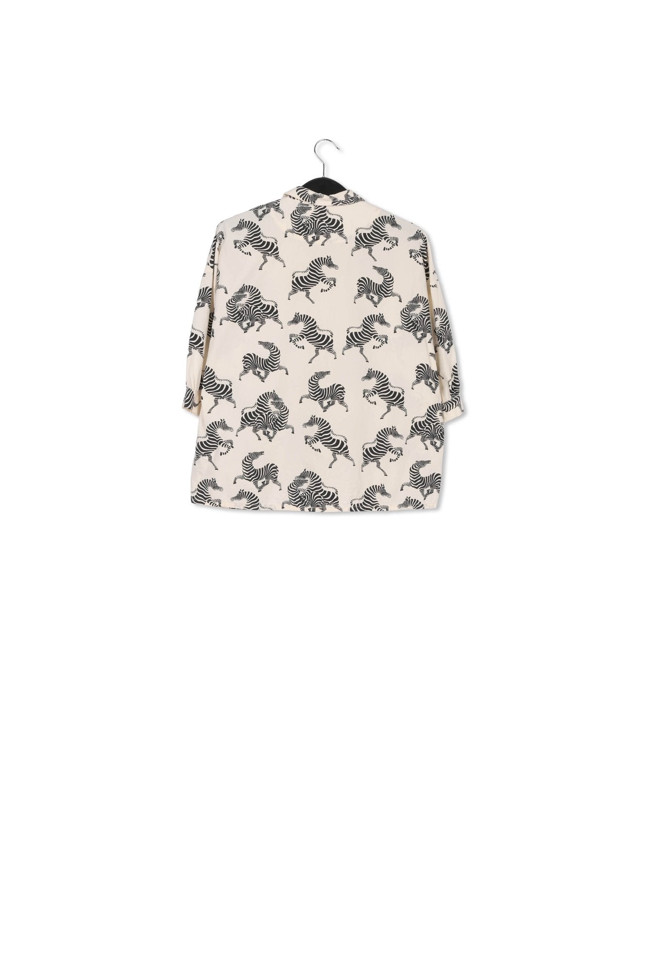 Zebra print oversized cotton shirt RE—SSENTIEL | Essentiel second hand