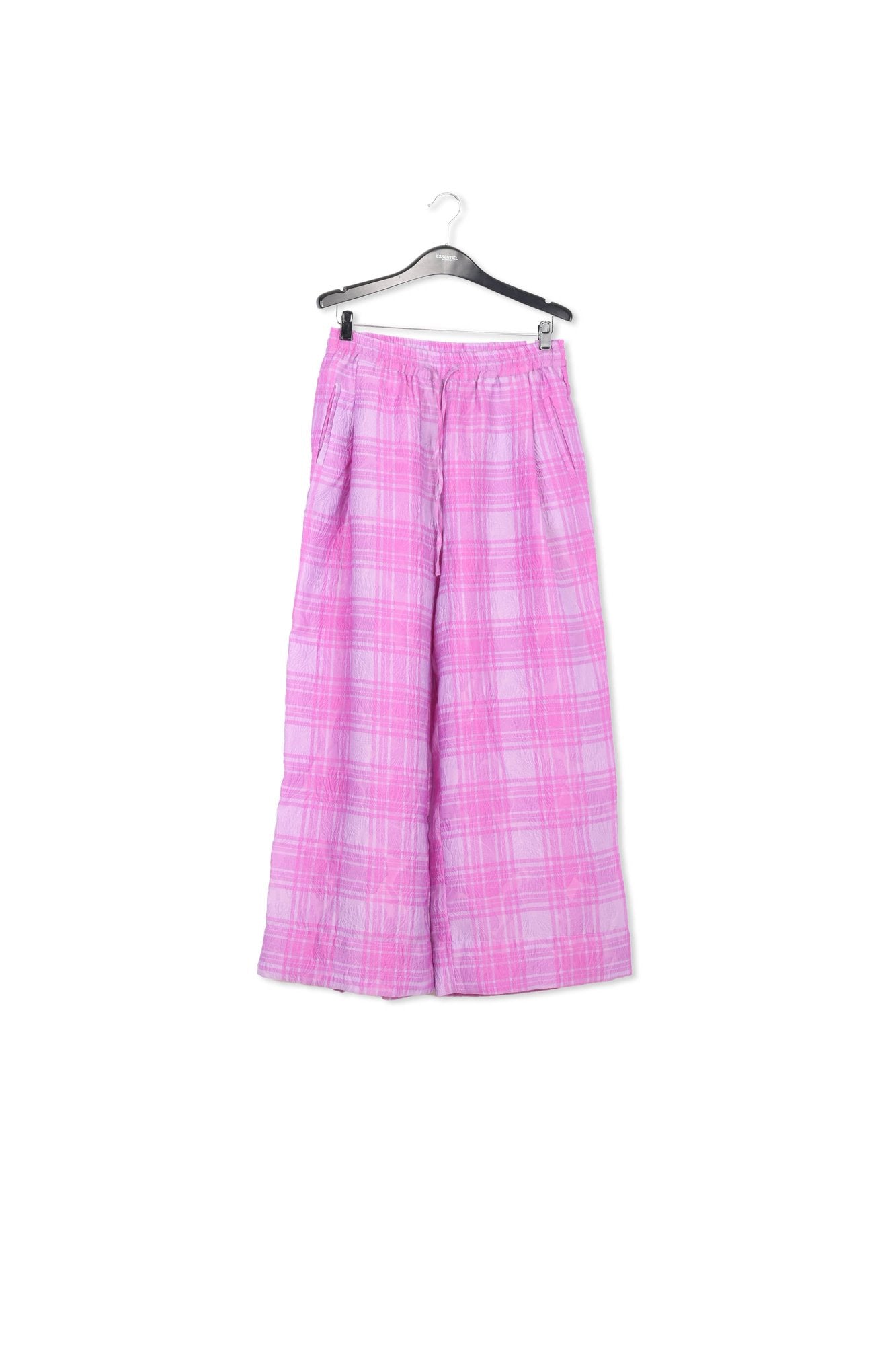 Lilac and purple checked wide-leg pants RE—SSENTIEL | Essentiel second hand