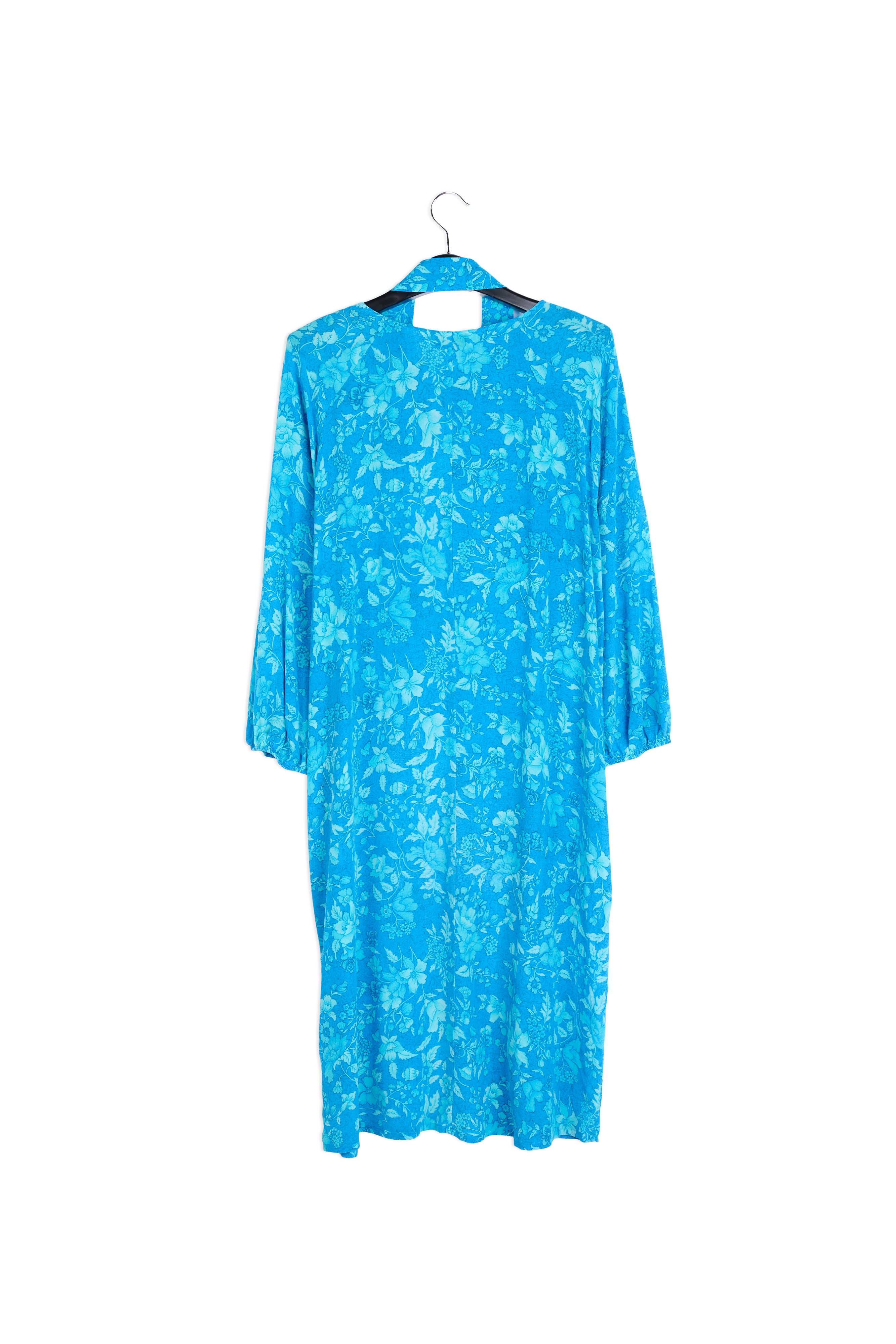 Printed blue silk shirt dress RE—SSENTIEL | Essentiel second hand