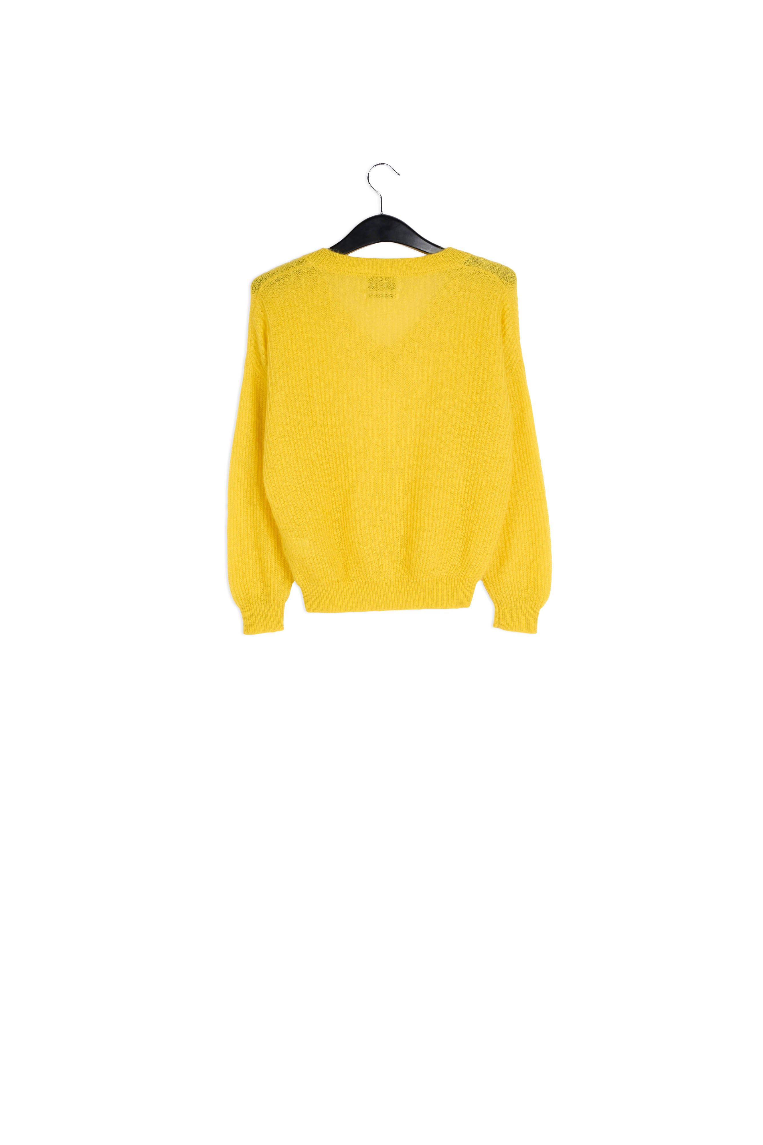 Yellow mohair blend v-neck sweater RE—SSENTIEL | Essentiel second hand