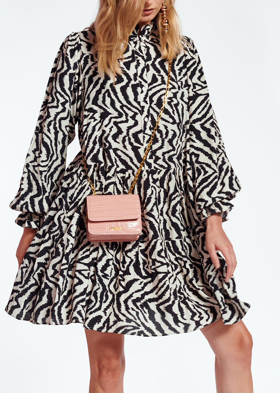 Zebra print and dots A-line mini dress RE—SSENTIEL | Essentiel second hand