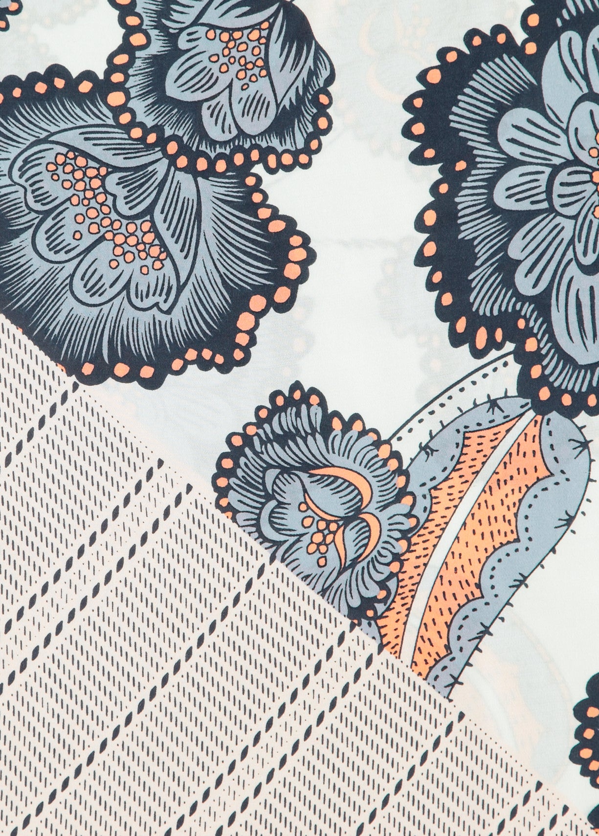 Large light blue patchwork scarf RE—SSENTIEL | Essentiel second hand