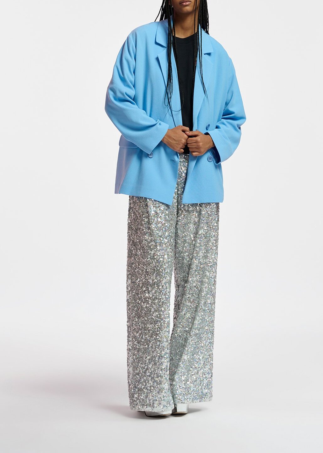 Blue double-breasted blazer RE—SSENTIEL | Essentiel second hand