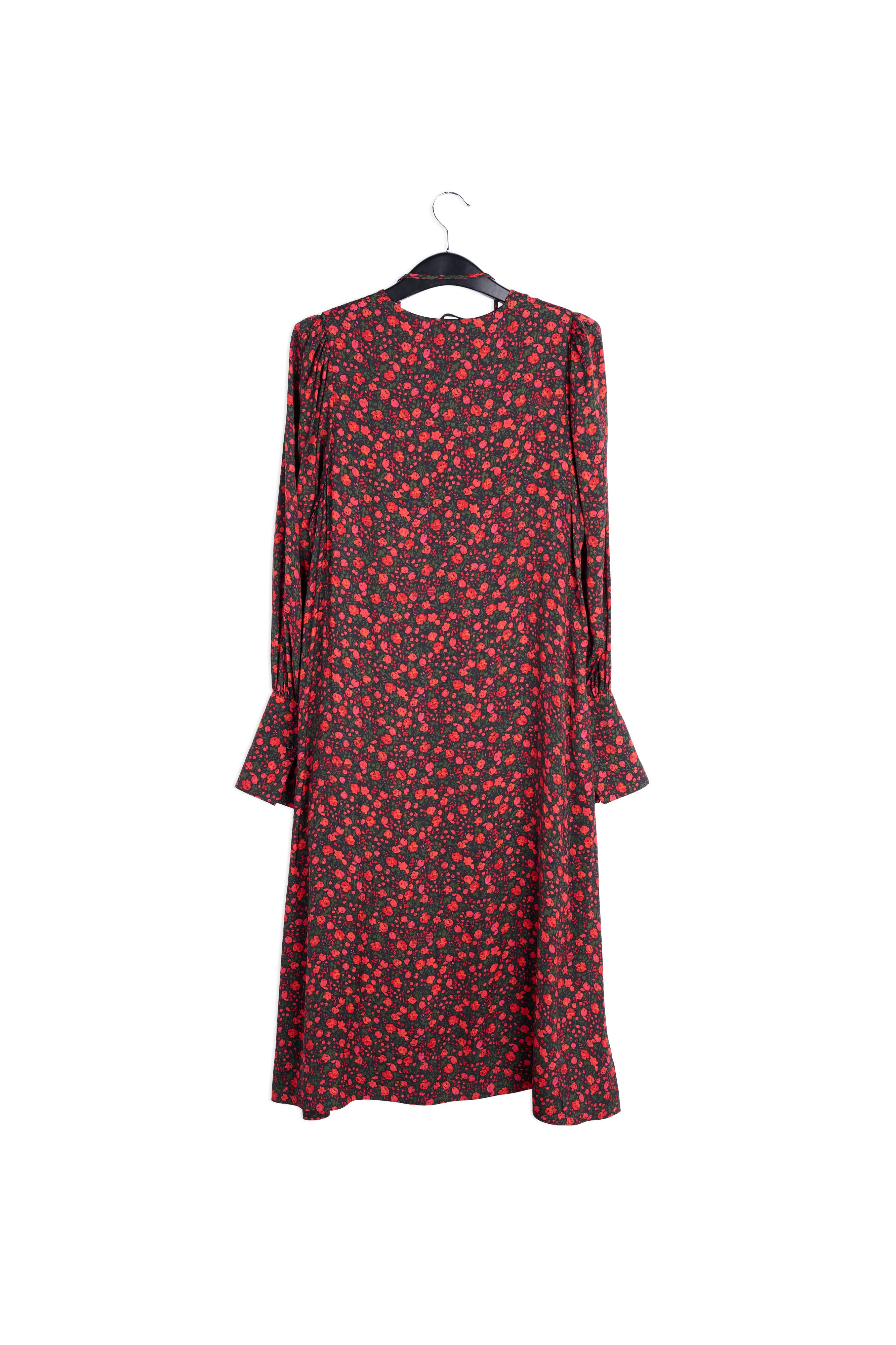 Black and red floral print maxi dress RE—SSENTIEL | Essentiel second hand