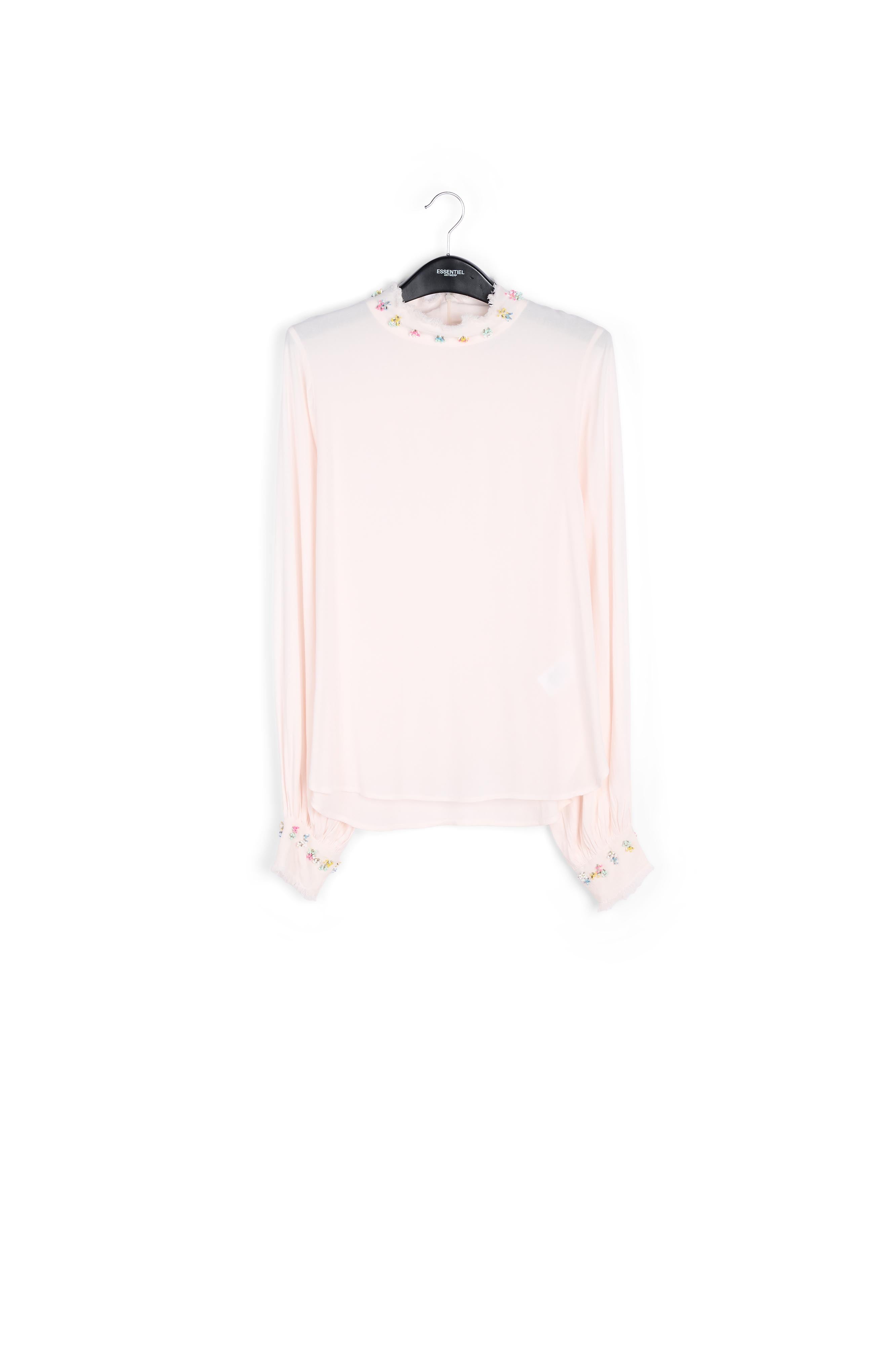Off-white high neck top with bead embellishments RE—SSENTIEL | Essentiel second hand