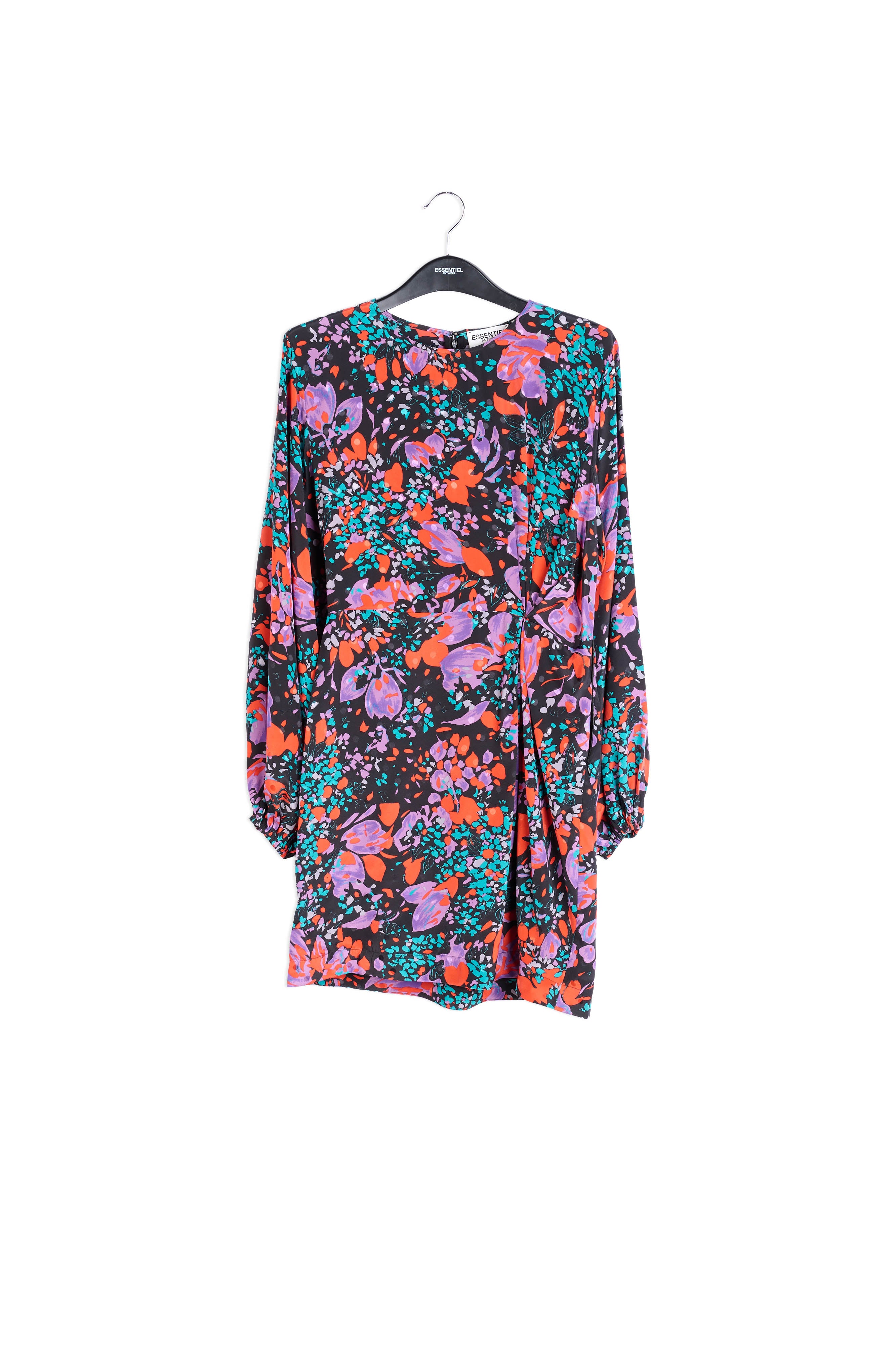 Black silk jacquard mini dress RE—SSENTIEL | Essentiel second hand