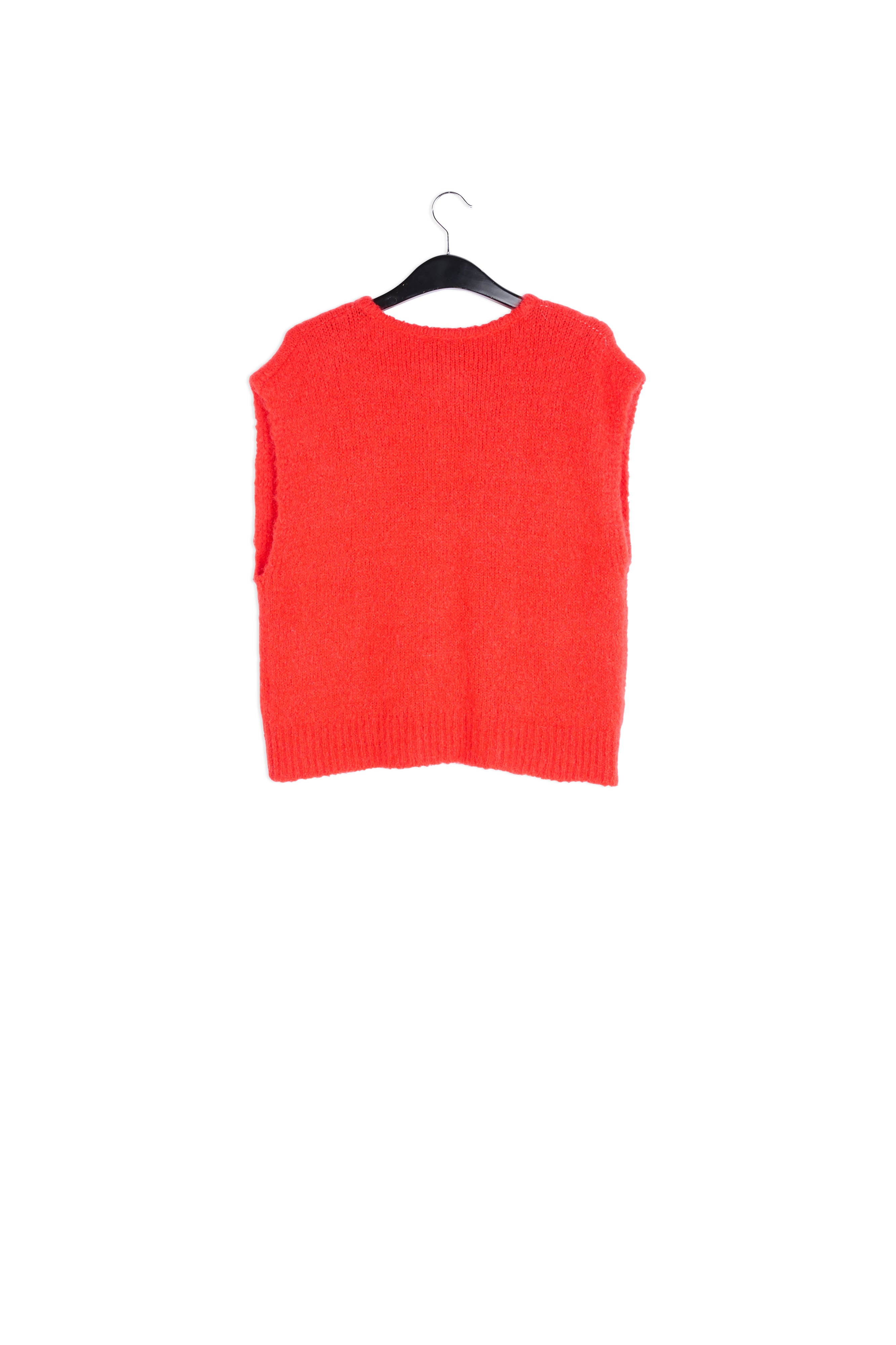 Red sleeveless mohair-blend cardigan RE—SSENTIEL | Essentiel second hand