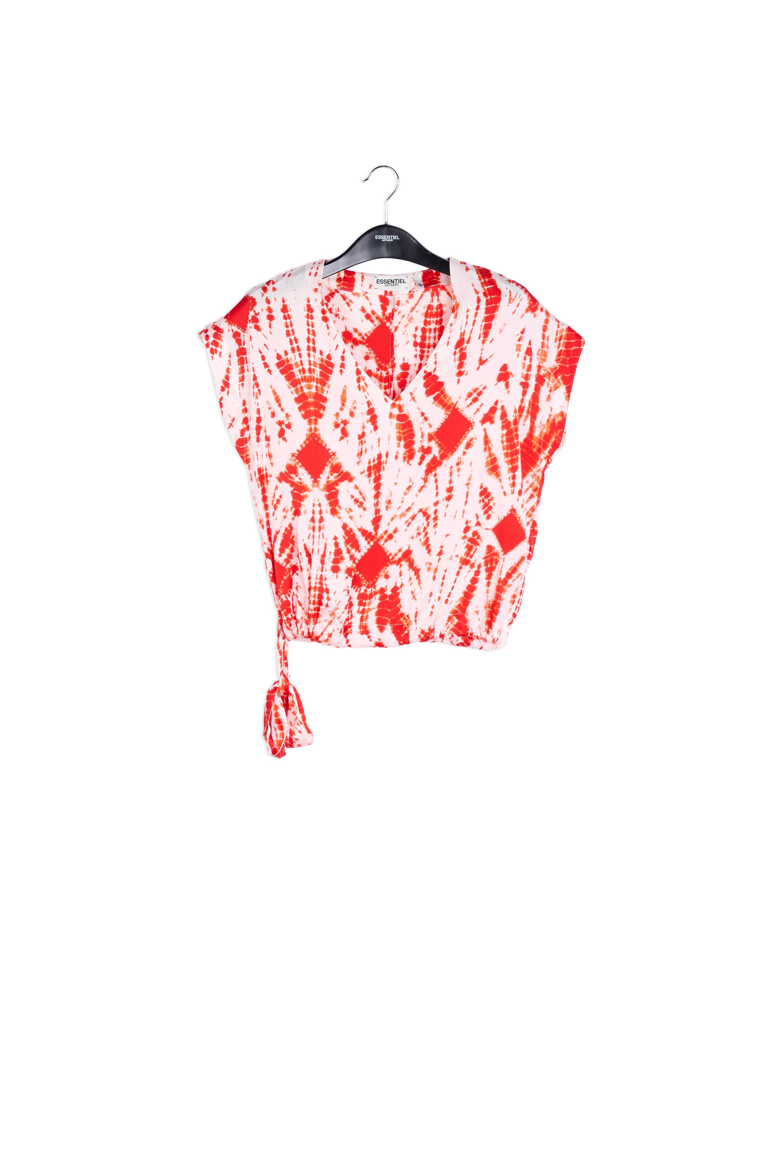 Off-white and green tie-dyed silk top RE—SSENTIEL | Essentiel second hand