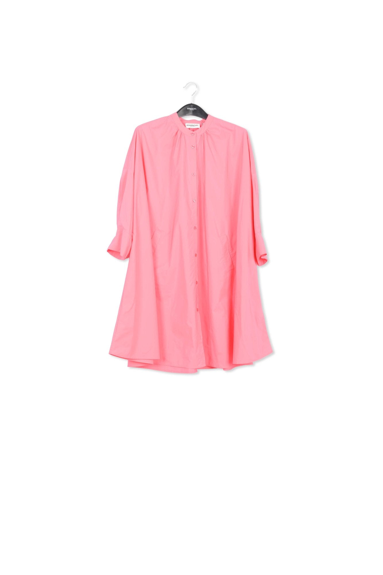 Pink knee-length oversized shirt dress RE—SSENTIEL | Essentiel second hand