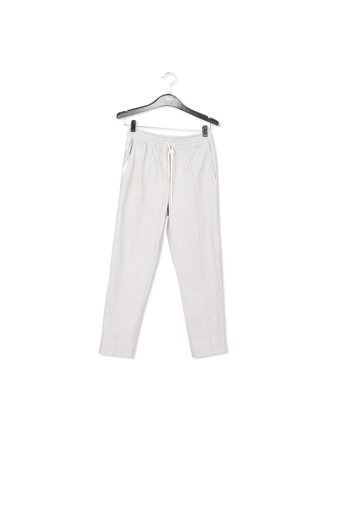 Grey and off-white checked cotton-blend pants RE—SSENTIEL | Essentiel second hand