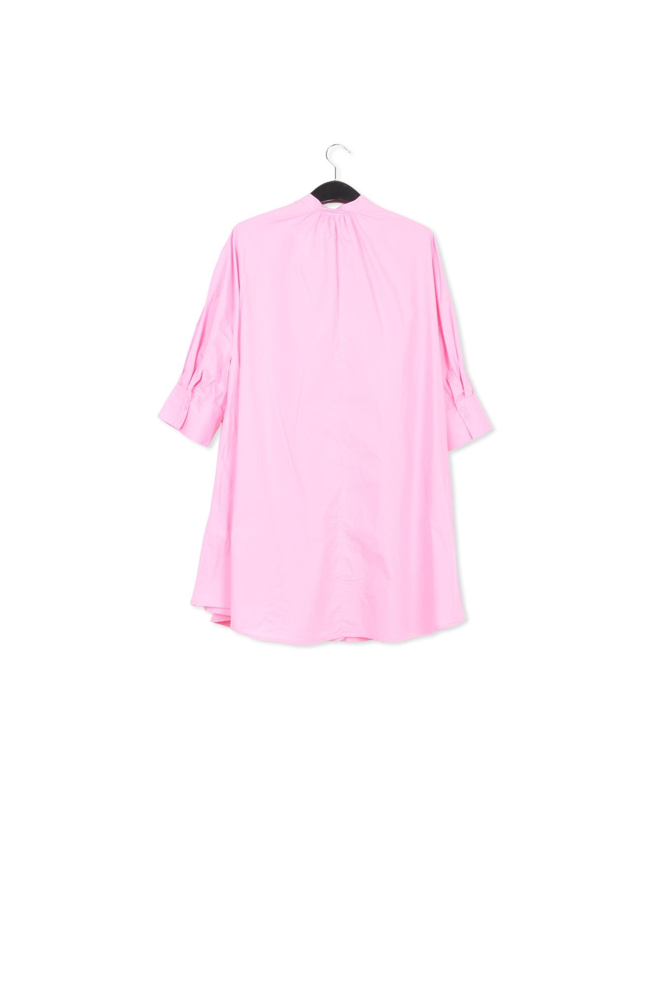 Pink cotton oversized knee-length shirt dress RE—SSENTIEL | Essentiel second hand