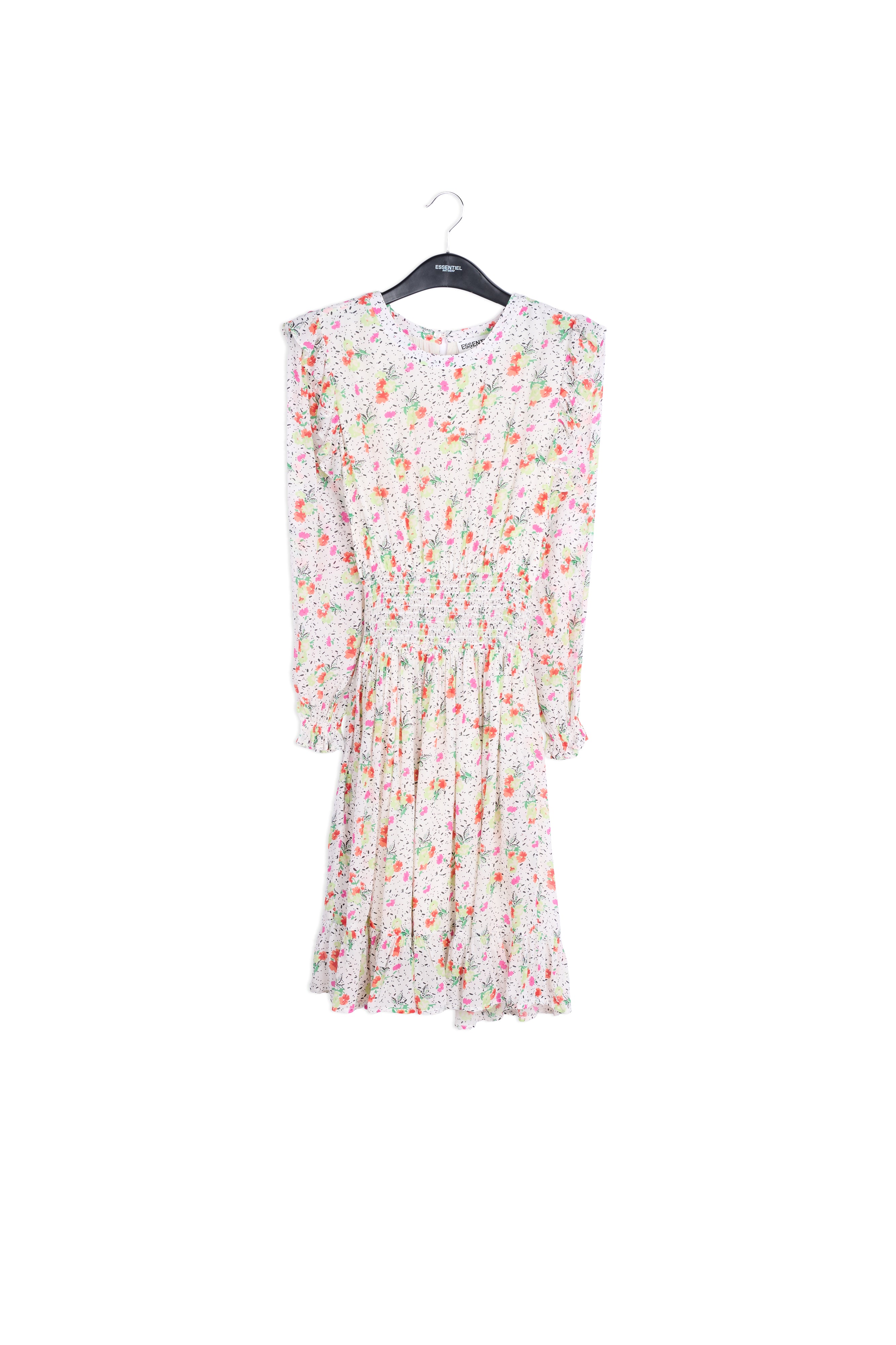 Robe midi blanc cassé à imprimé floral RE—SSENTIEL | Essentiel second hand