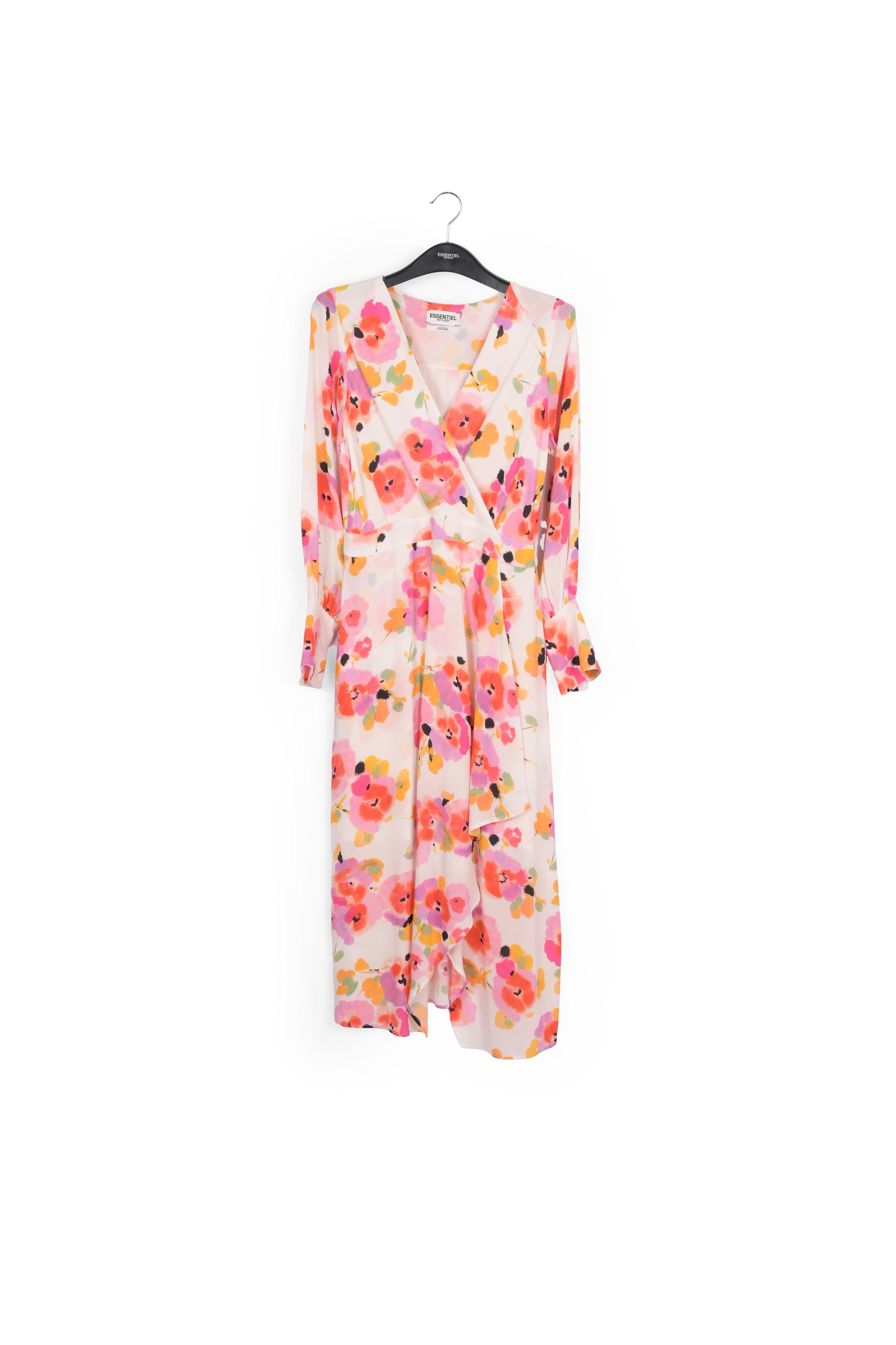 Robe midi blanc cassé à imprimé floral RE—SSENTIEL | Essentiel second hand