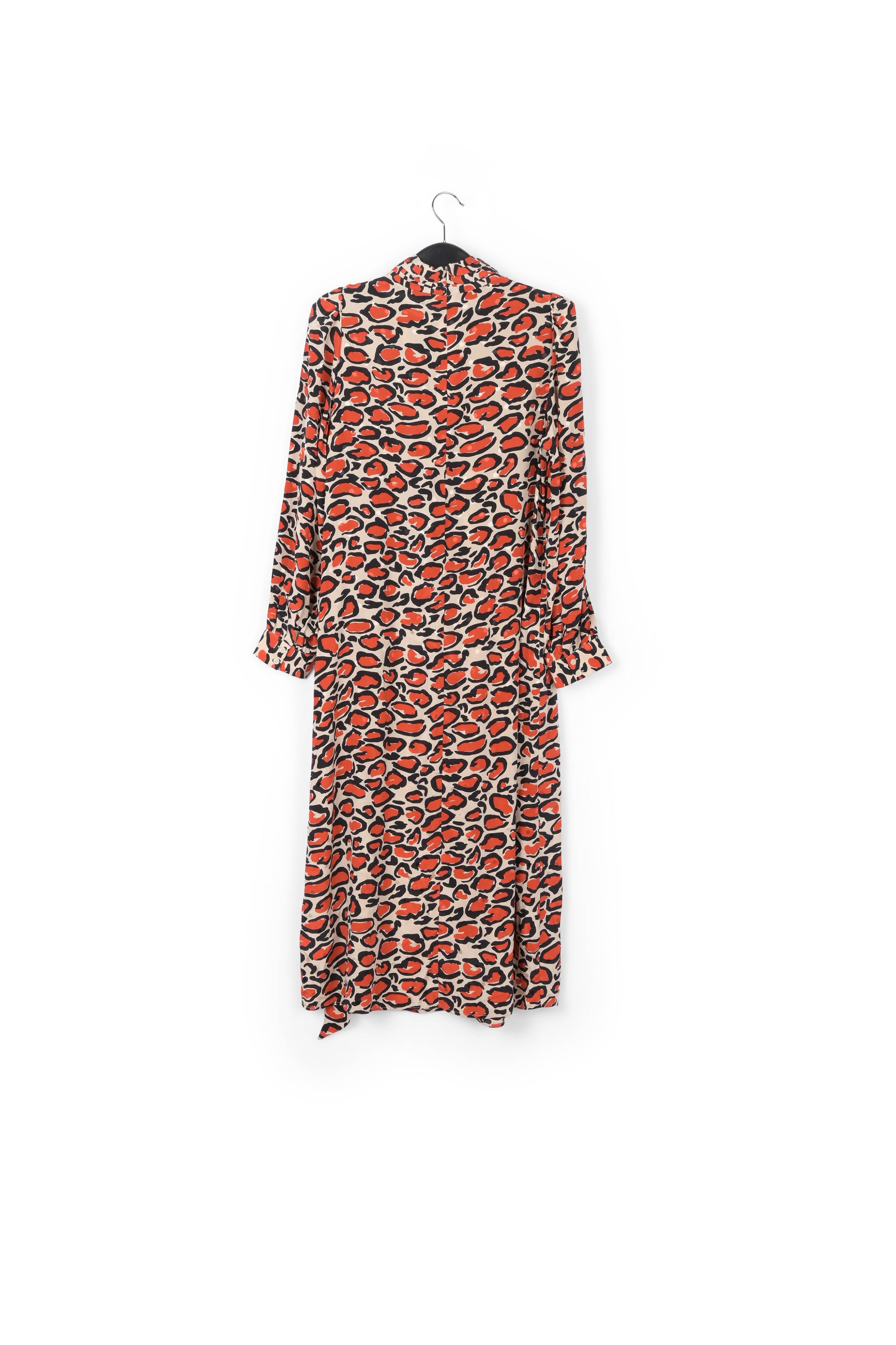 Robe midi écrue à col roulé en soie à imprimé léopard RE—SSENTIEL | Essentiel second hand