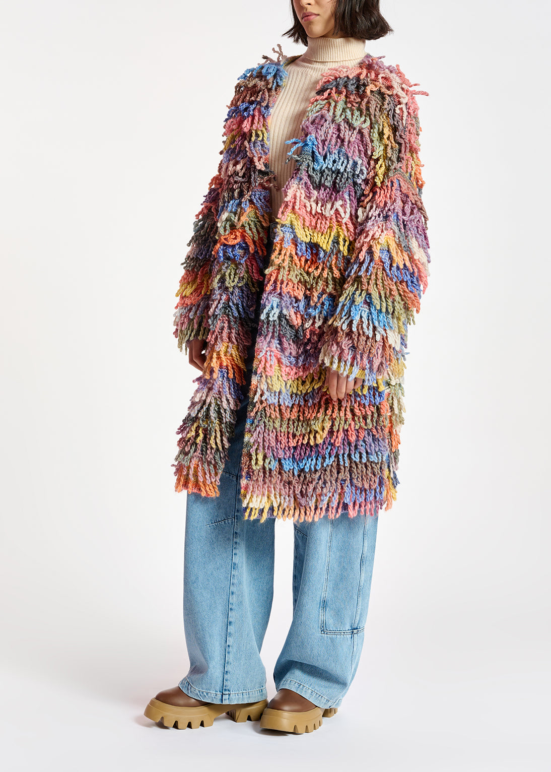 Colorful oversized loop stitch knitwear RE—SSENTIEL | Essentiel second hand