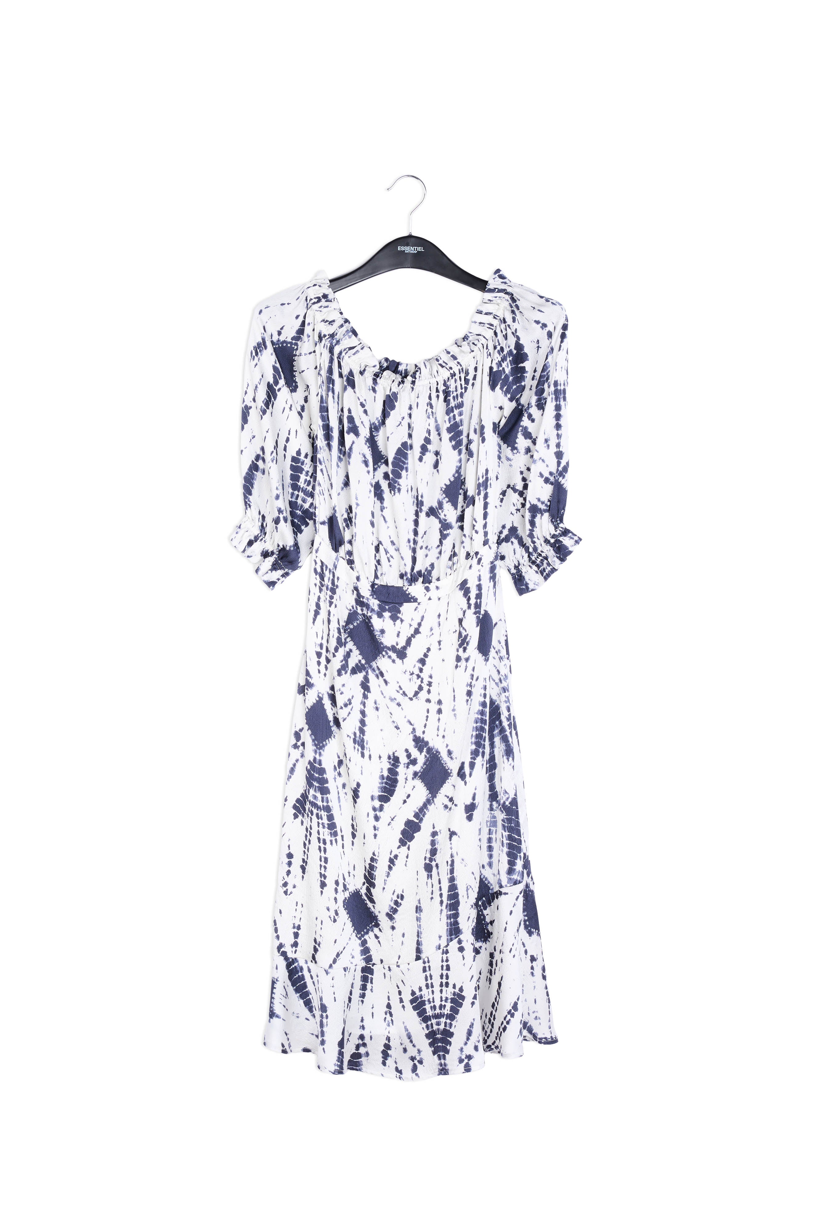 Robe en soie tie-dye blanc cassé et vert RE—SSENTIEL | Essentiel second hand