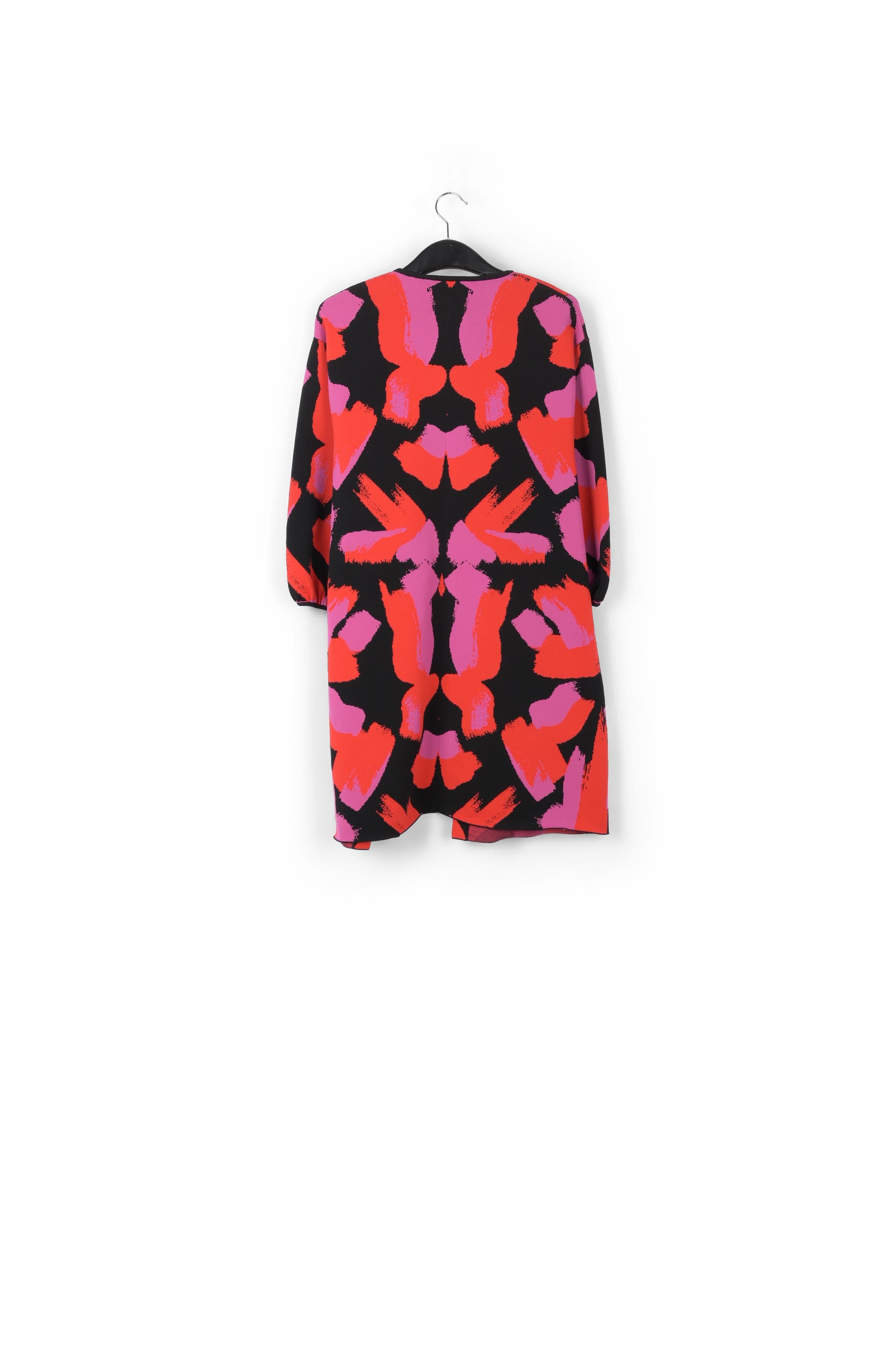 Black, red and fuchsia jacquard-knit cardigan RE—SSENTIEL | Essentiel second hand