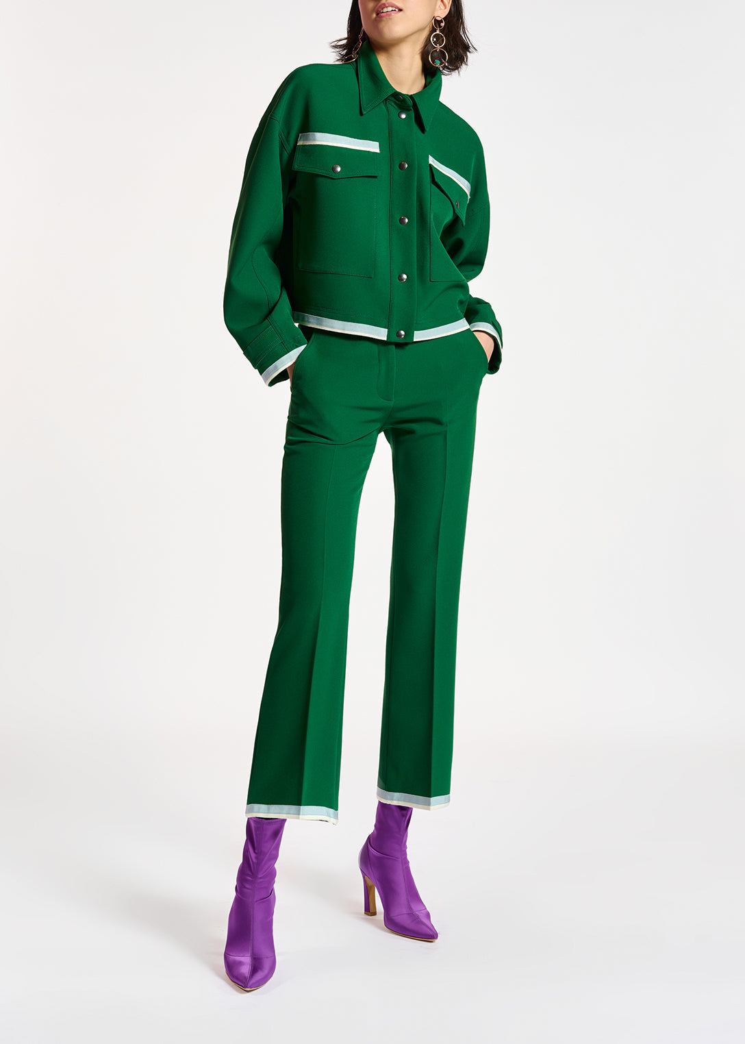 Dark green flared-fit pants RE—SSENTIEL | Essentiel second hand